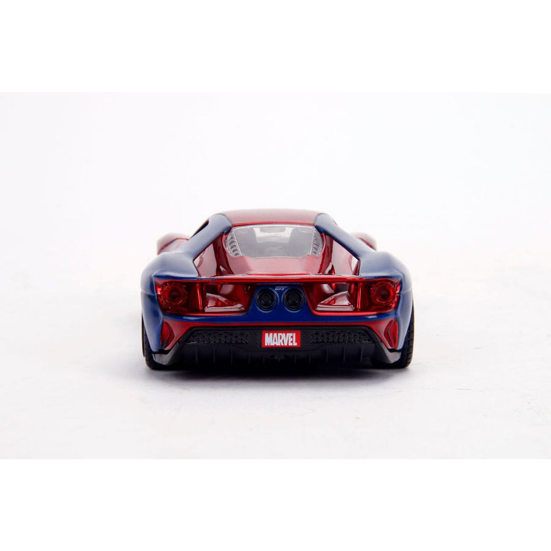 1:32 Scale 2017 Ford GT Spiderman Diecast Model Car - Collectible Toy for Kids & Adults, Perfect for Display, Gifts, and Marvel Superhero Fans