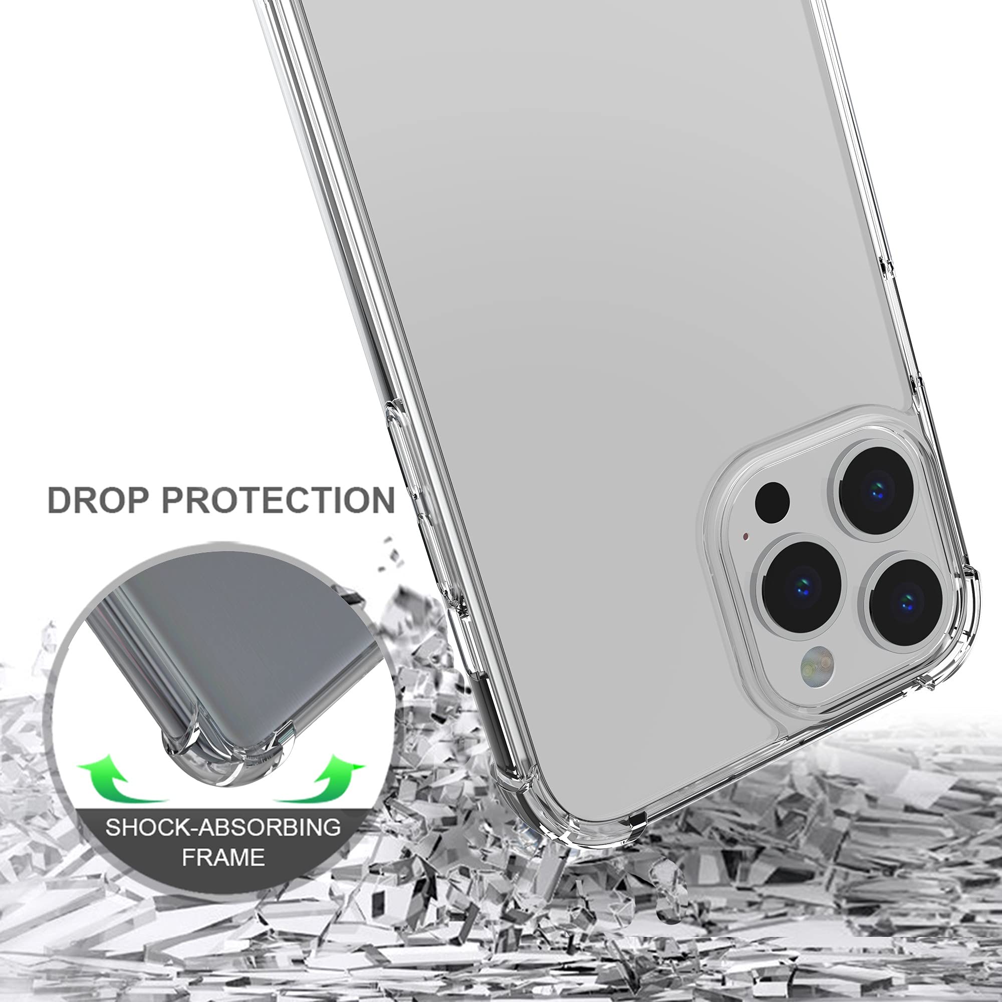 BEYOND CELL AquaFlex iPhone 13 Pro Max Case (6.7 Inch) - Ultra Slim Clear Shockproof Phone Cover with Full Body Protection | Durable Drop Proof Design for Everyday Use, Travel & Outdoor Activities