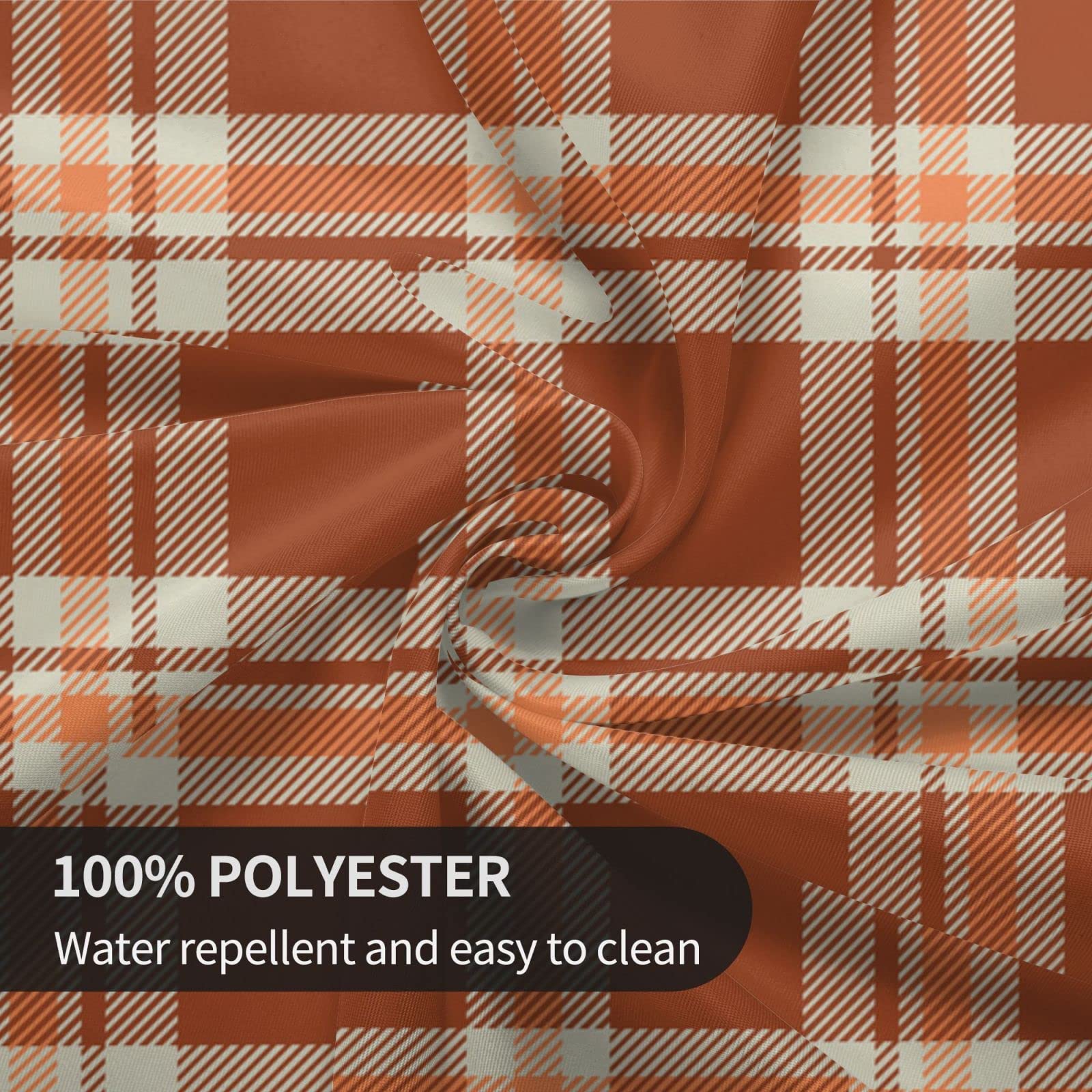 Kawani 60 Inch Round Plaid Tablecloth - Waterproof Washable Polyester Autumn Thanksgiving Table Cover for Kitchen, Party, Picnic & Dining Decor - Perfect for Holiday Gatherings and Seasonal Home Decoration