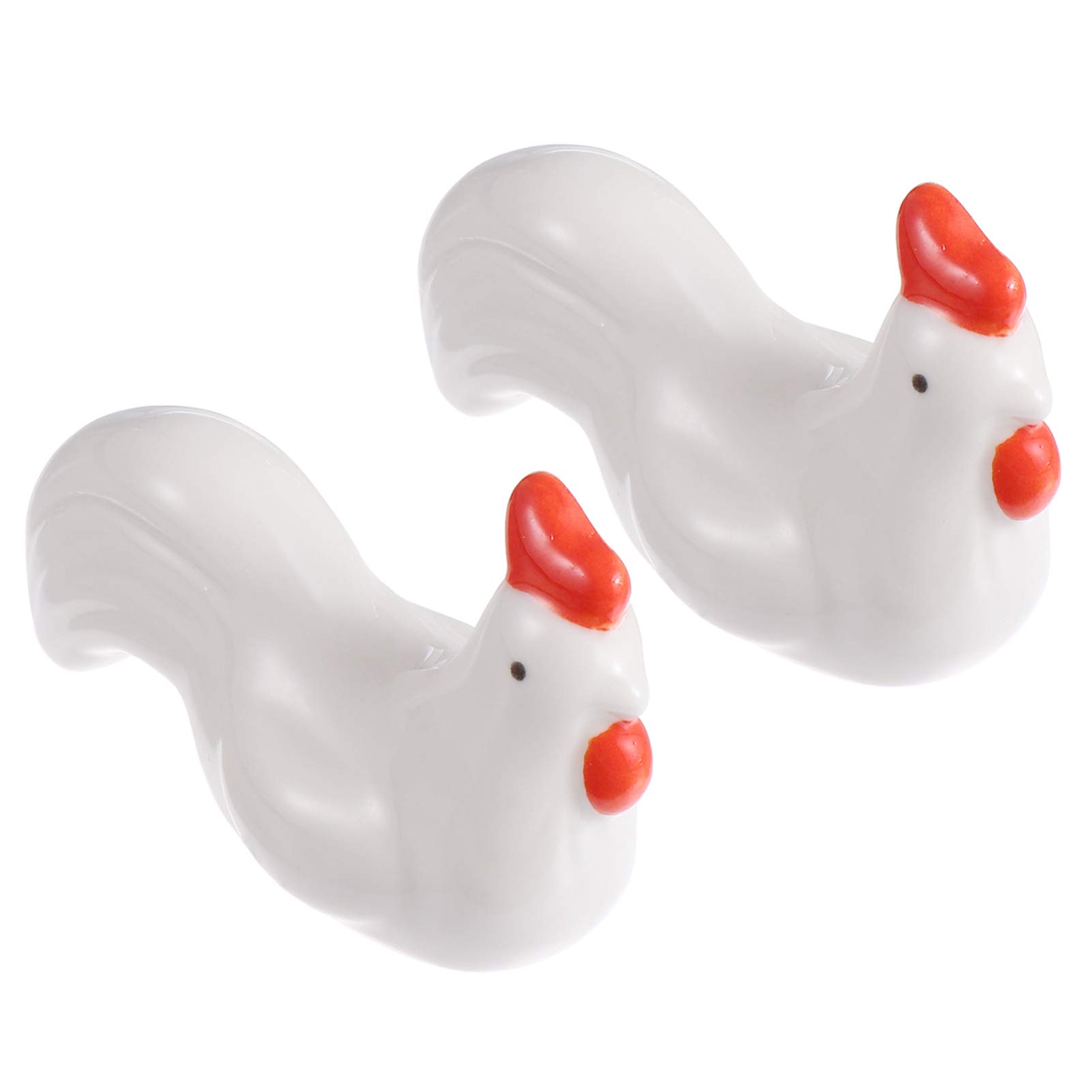 Kisangel Miniature Chicken Figurines Set of 2 - Ceramic Easter Decorations for Home, Party Favors, Garden & Desktop - Cute Barnyard Animal Collectibles for Easter Celebrations, Spring Decor & Kids Play