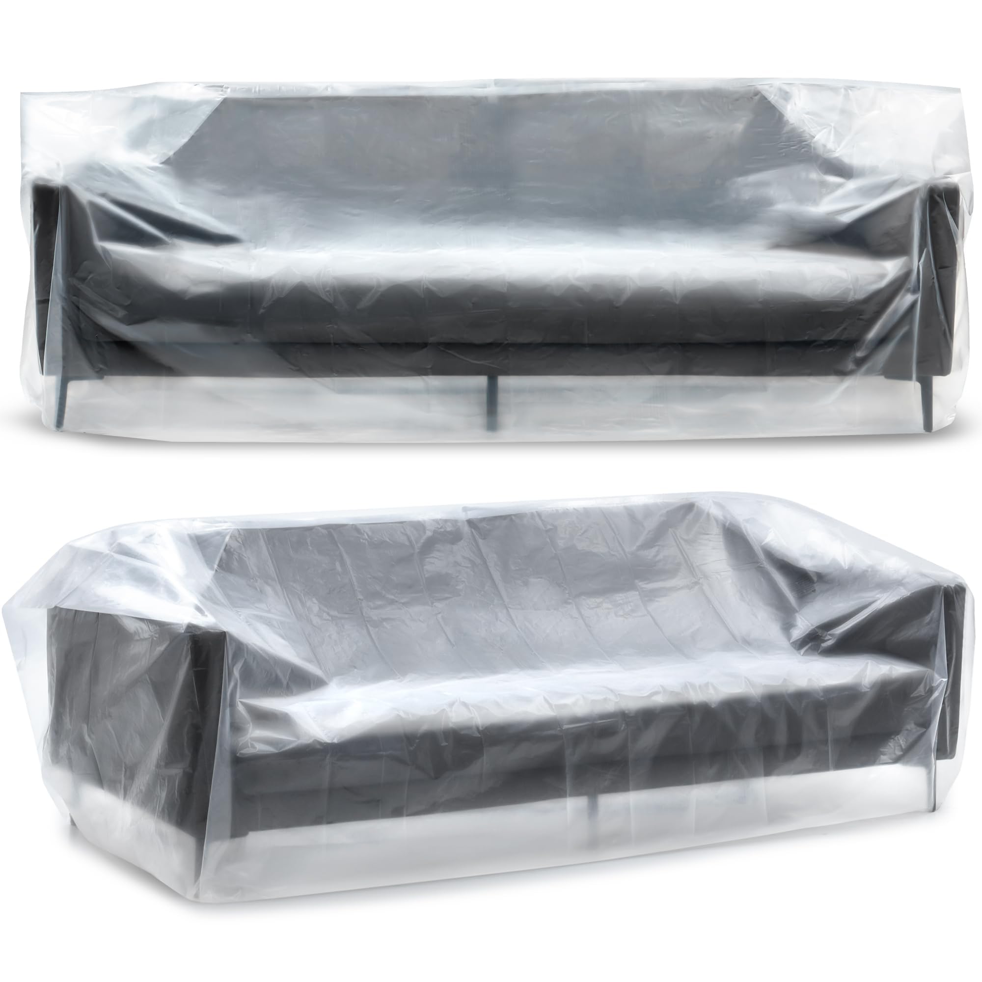 Heavy-Duty Plastic Furniture Covers - Waterproof Sofa Protector for Moving & Storage (96x42x62 Inch) - Home Renovation & Dustproof Use