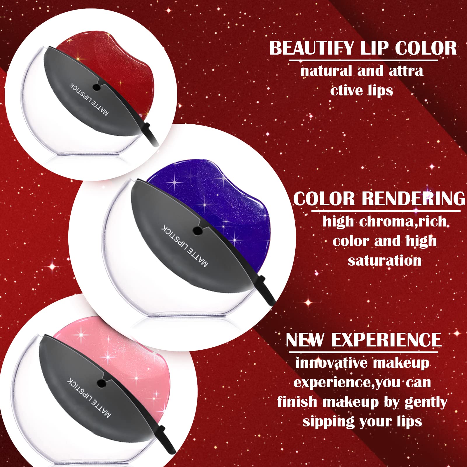 DAGEDA 3-in-1 Magic Color Changing Lipstick - Long Lasting Moisturizing Pearl Lipstick (3 Colors) for Everyday Wear, Date Night & Special Occasions