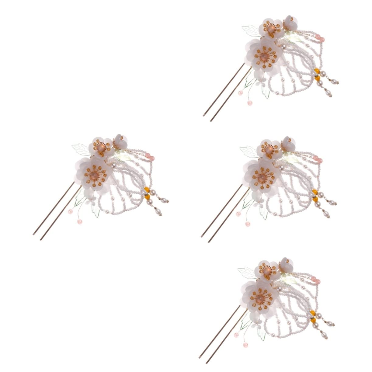 Beavorty 4pcs Vintage Butterfly Flower Hairpins - Women's Hair Accessories for Girls, Hanfu Hair Sticks, Retro Hair Clips & Bun Sticks - Perfect for Weddings, Parties & Cosplay