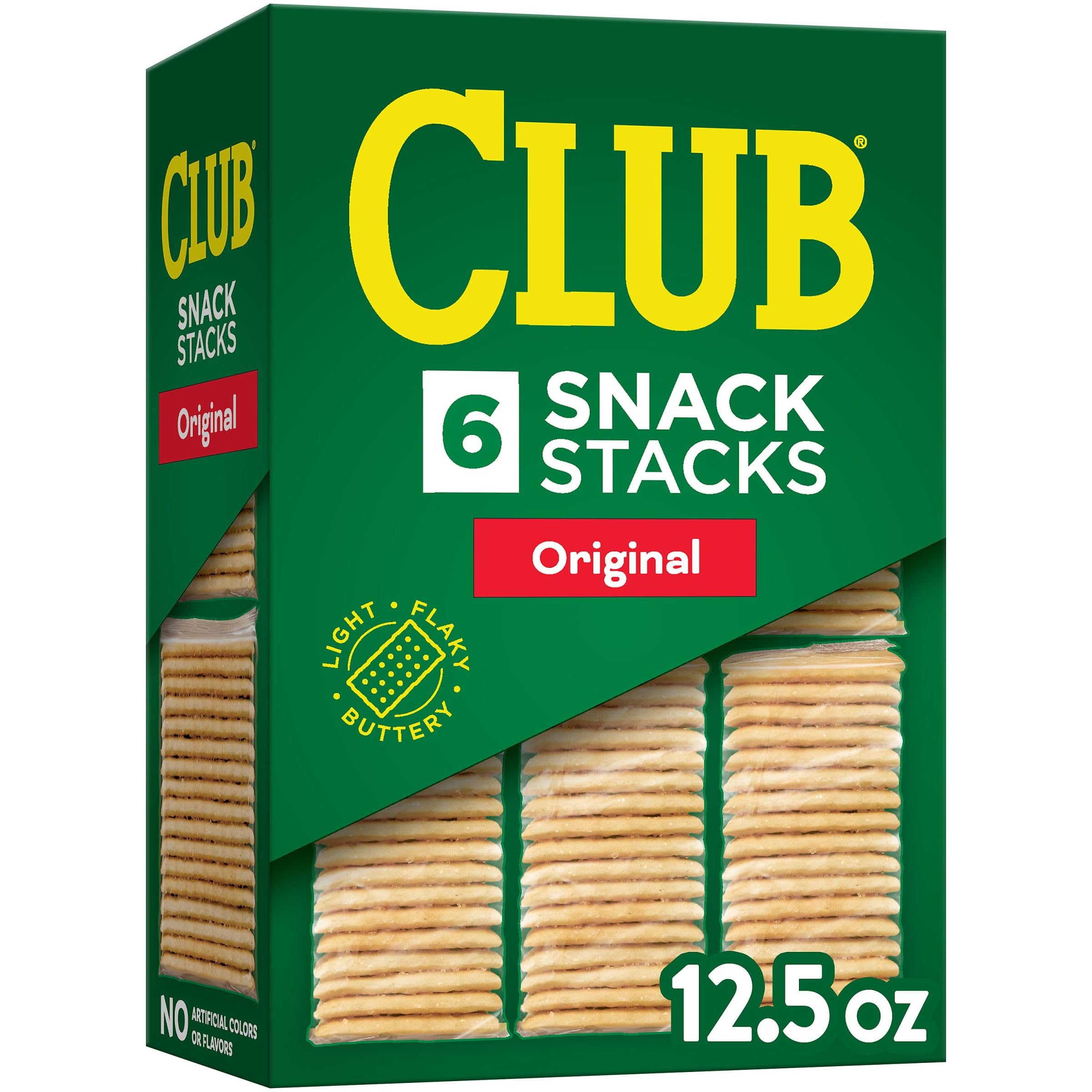 Club Snack Stacks Original Crackers - 12.5oz Box (6 Stacks) | Crunchy Lunch Snacks & On-the-Go Treats for School, Office or Road Trips