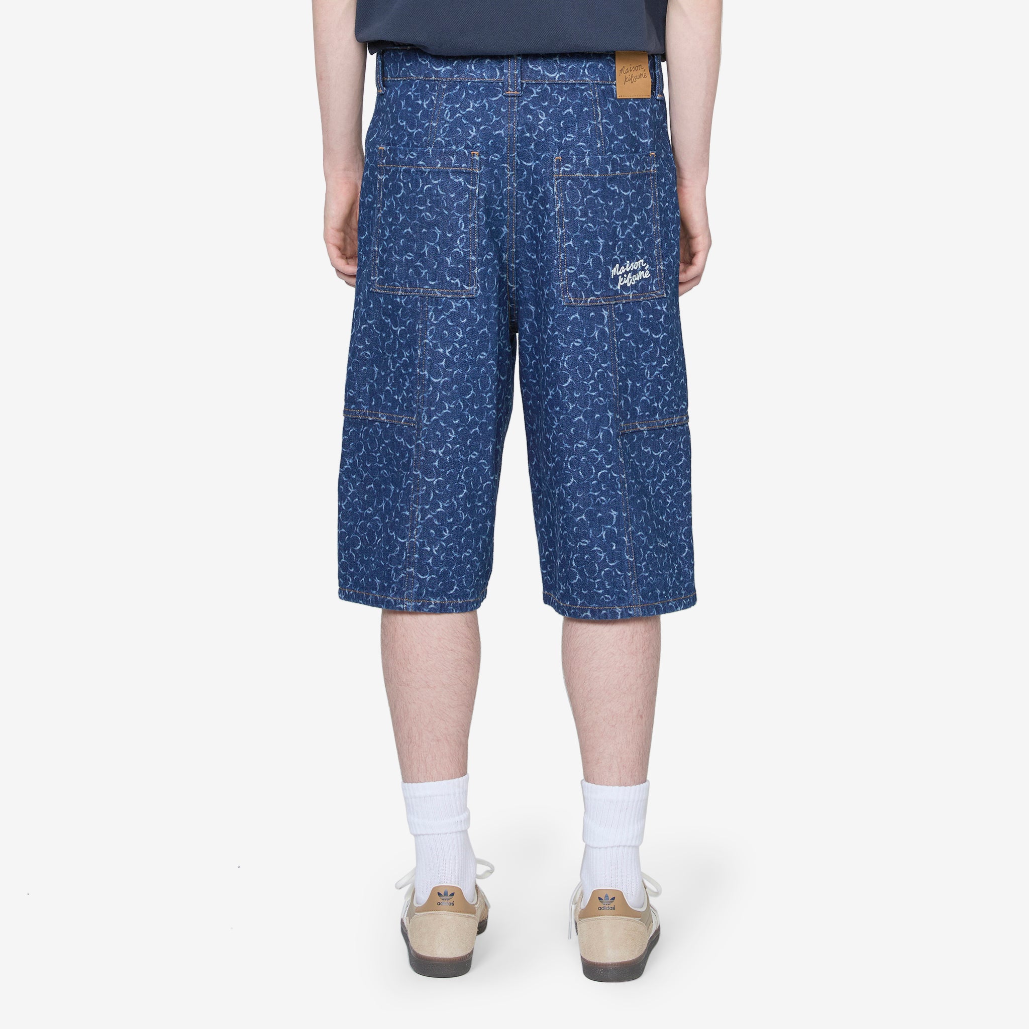 Laser Print Denim Workwear Bermuda Shorts for Men - Durable & Stylish for Work, Outdoor & Casual Wear