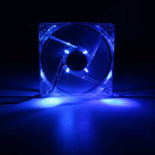 12V 4-Pin 120mm RGB Neon Blue LED PC Case Fan - High Performance Cooling for Gaming Computers & Workstations - Perfect for PC Builds, Case Mods & System Upgrades