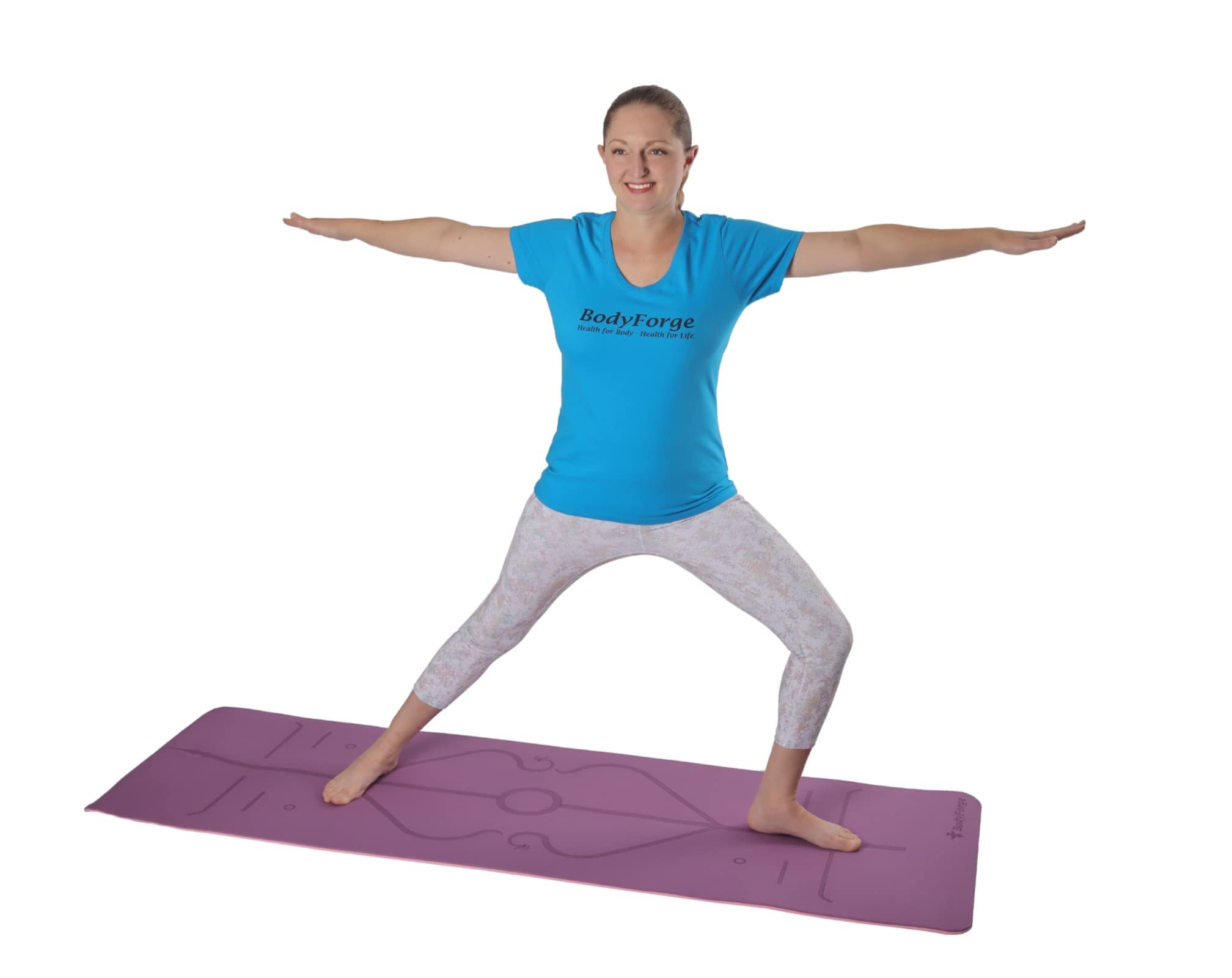 BodyForge 8mm Thick TPE Yoga Mat - Eco-Friendly Non-Slip Exercise Mat with Alignment Marks for Women & Men - Perfect for Yoga, Pilates, Home Workouts & Gym Training