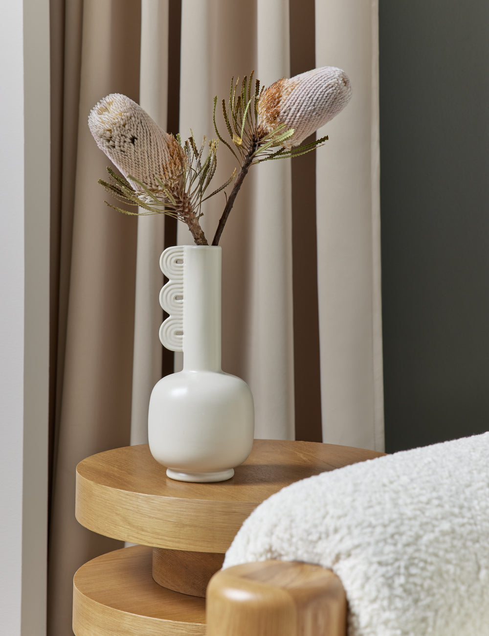 Ferm Living Clio Decorative Vase - Modern Ceramic Home Decor for Living Room, Bedroom & Office Centerpiece