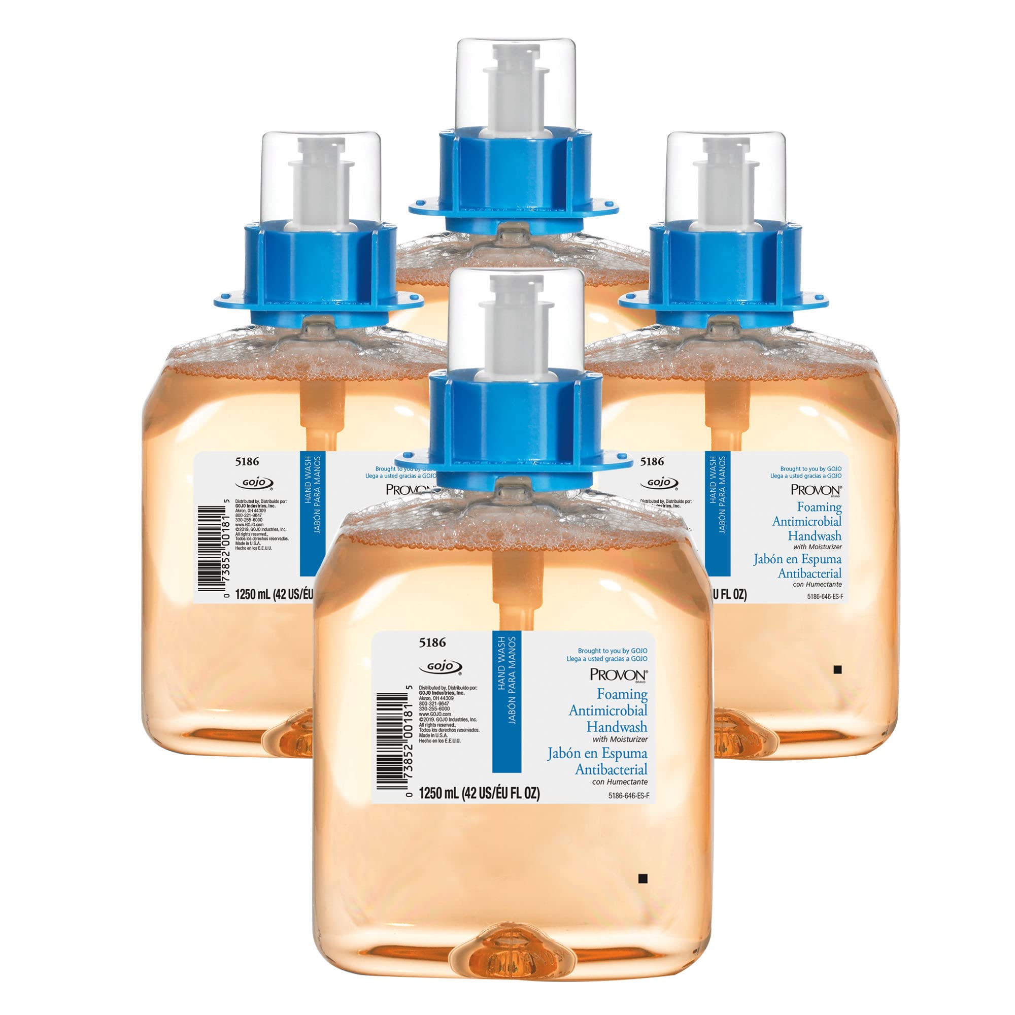 GOJO® PROVON® Antimicrobial Moisturizing Foam Hand Wash Soap - Fruit Scent, 1.25L (4 Bottles) | Hospital-Grade Hand Sanitizer for Healthcare, Food Service & Public Restrooms
