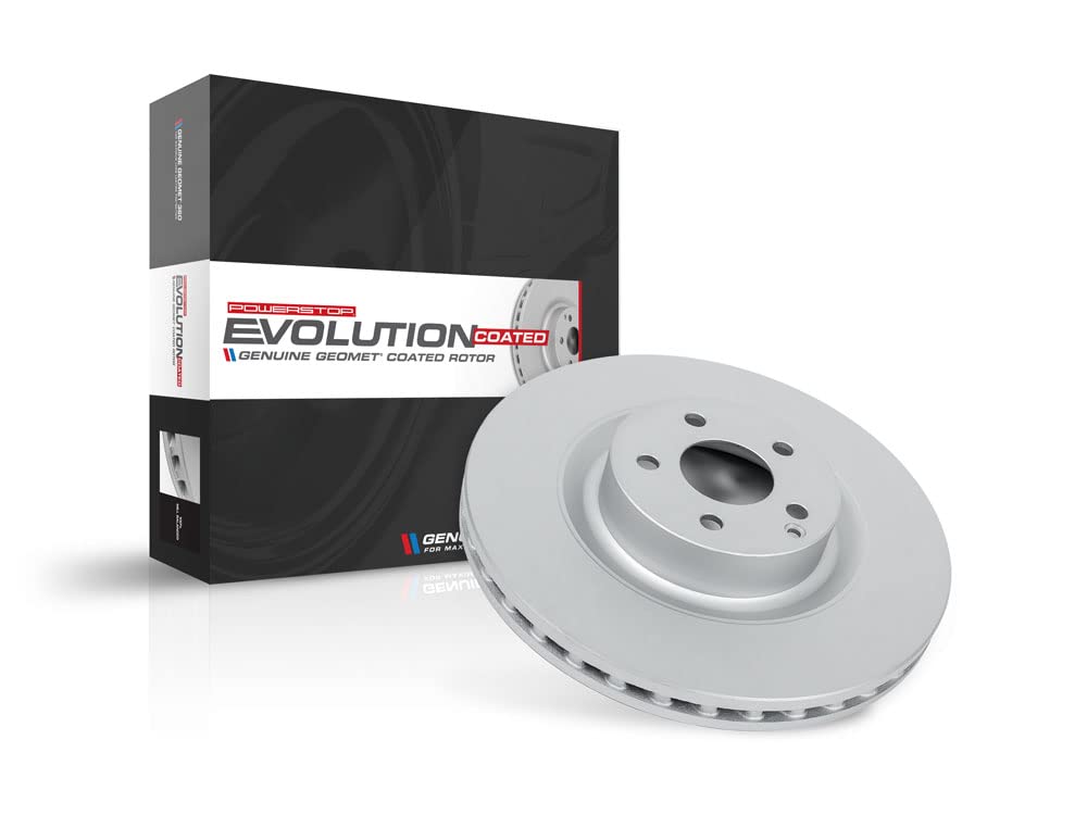 Power Stop JBR1901EVC Evolution Geomet Coated Front Right Brake Rotor - Compatible with Lexus GS200t, GS300, GS350, GS450h, RC200t, RC300, RC350 | High-Performance Braking for Daily Commute & Sport Driving