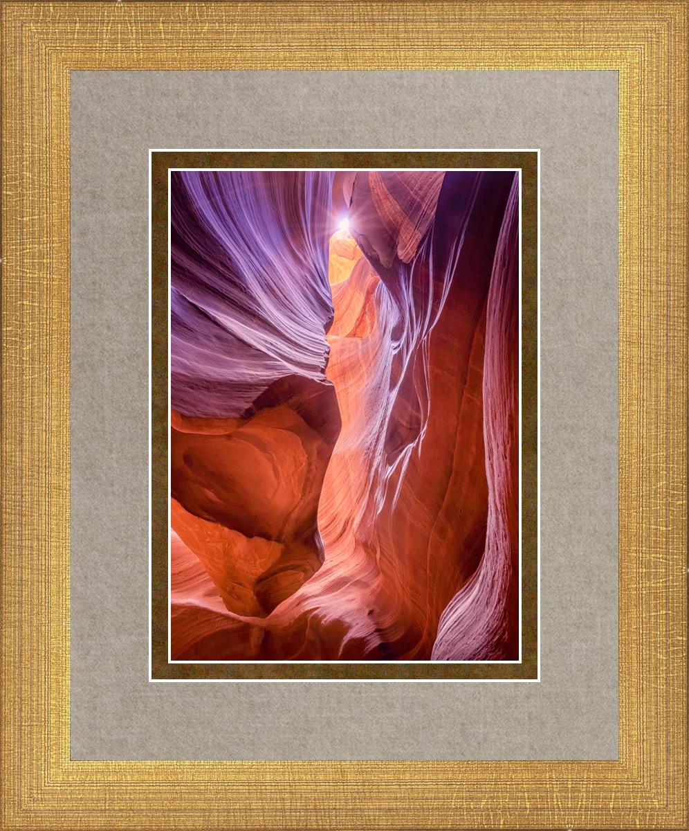Antelope Canyon Sunburst Wall Art - Stunning Desert Landscape Photography Print for Home & Office Decor | Perfect for Living Room, Bedroom, or Office Wall Display