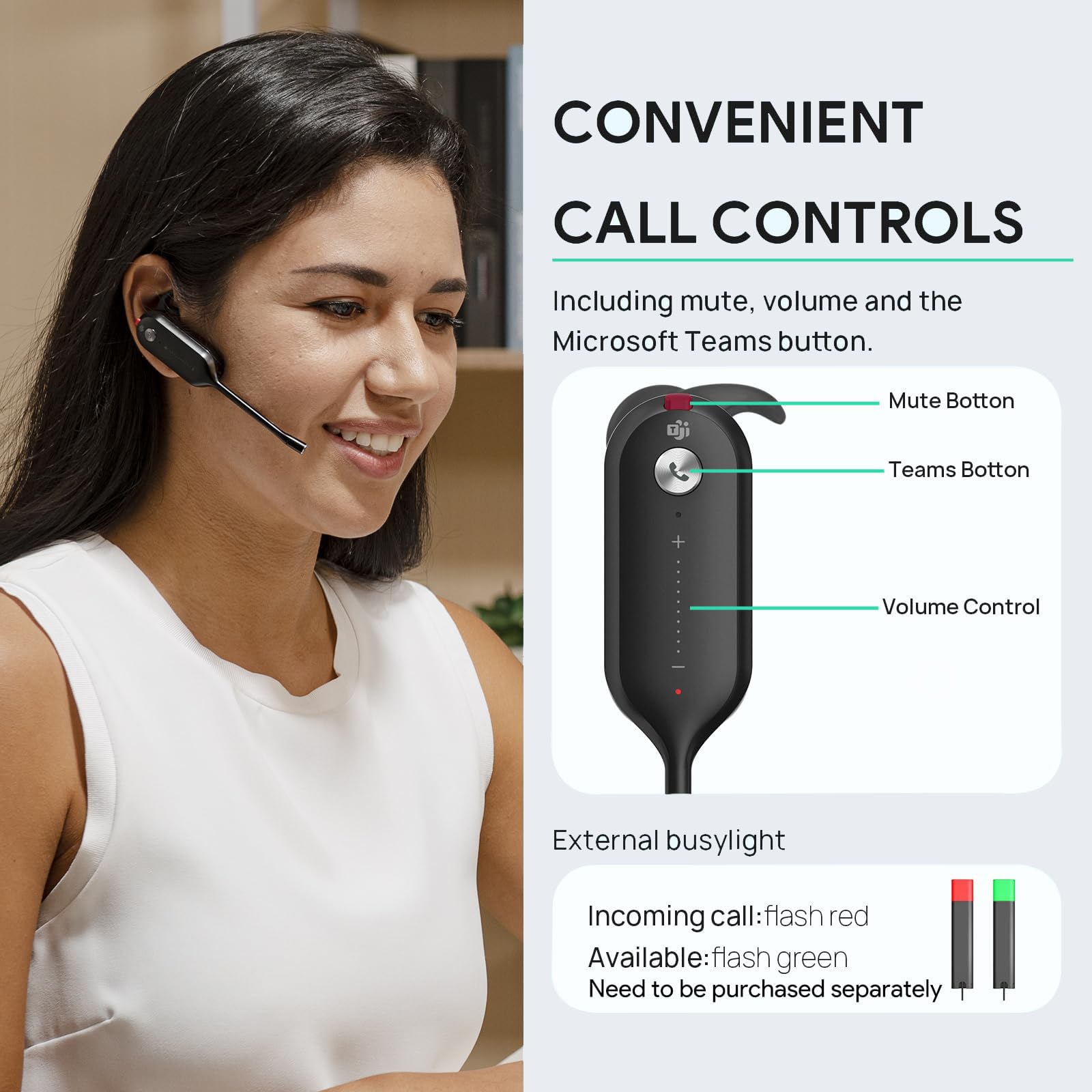 Yealink WH63 Wireless DECT Headset - Teams Certified Single-Ear Office Headset with Noise Cancelling Mic for Desk Phone & Computer Softphone | Compatible with Polycom & Grandstream IP Phones | Perfect for Remote Work, Call Centers & Business Communications