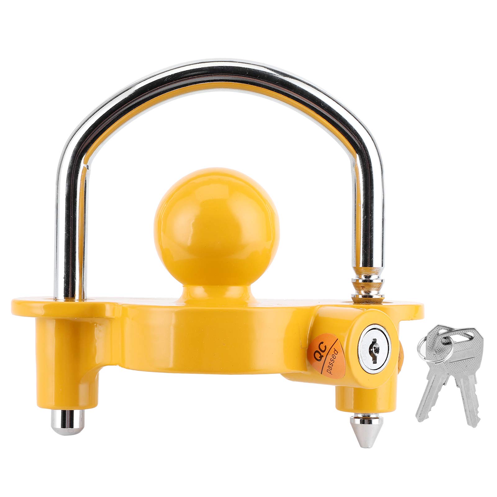 Nevup Universal Trailer Lock - Anti-Corrosion, Anti-Rust Yellow Hitch Anti-Theft Lock for Motorcycles, Caravans, Trailers & Bicycles | Secure Parking & Outdoor Storage Protection