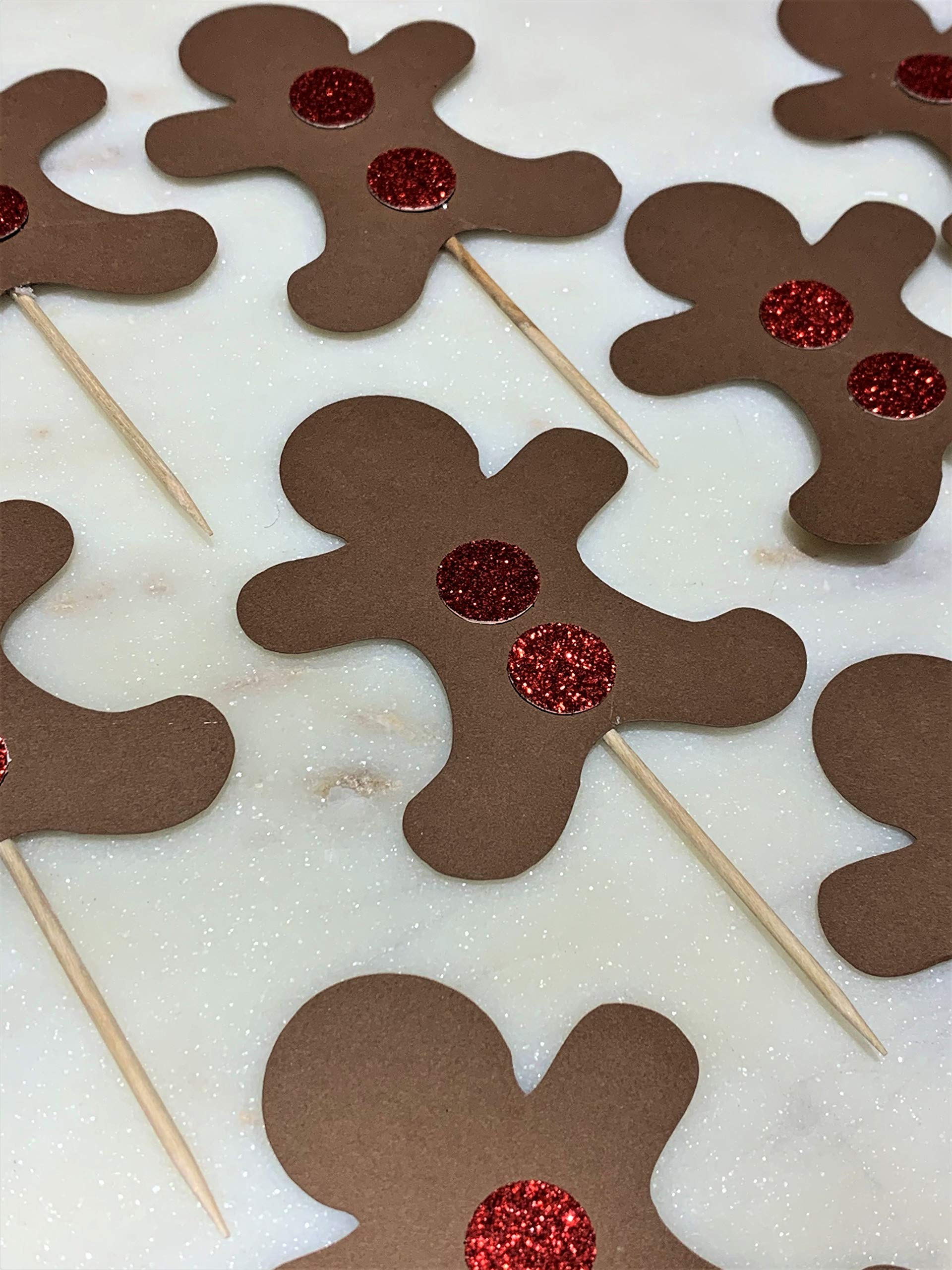 Festive Gingerbread Cupcake Toppers for Christmas & Holiday Parties - Perfect for Holiday Cupcakes, Christmas Desserts & Seasonal Baking Decorations