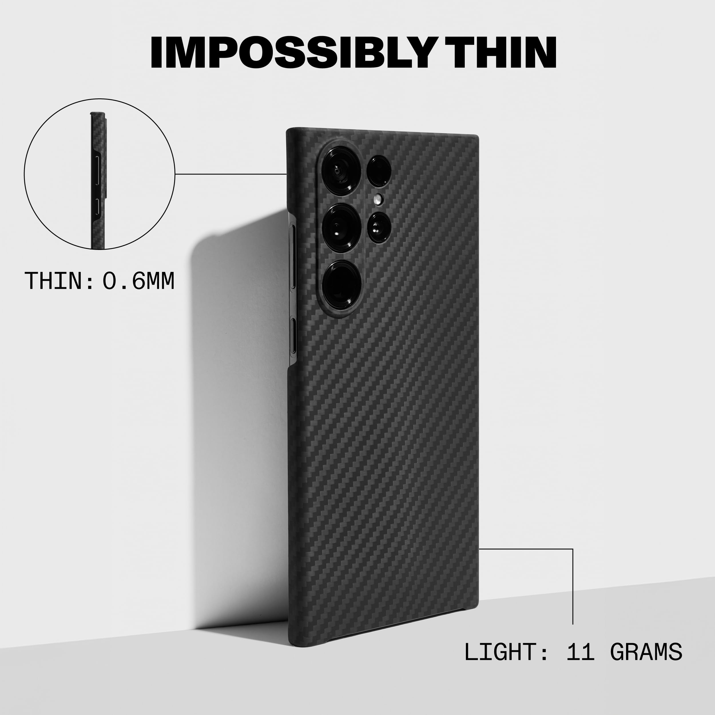 Latercase Galaxy S24 Ultra Case - Ultra Thin 0.6mm Aramid Fiber Protective Cover | Military-Grade Durable Slim Phone Case with Full Camera Protection & Non-Slip Matte Finish | Perfect for Everyday Use, Travel & Outdoor Activities | Compatible with Samsung Galaxy S24 Ultra