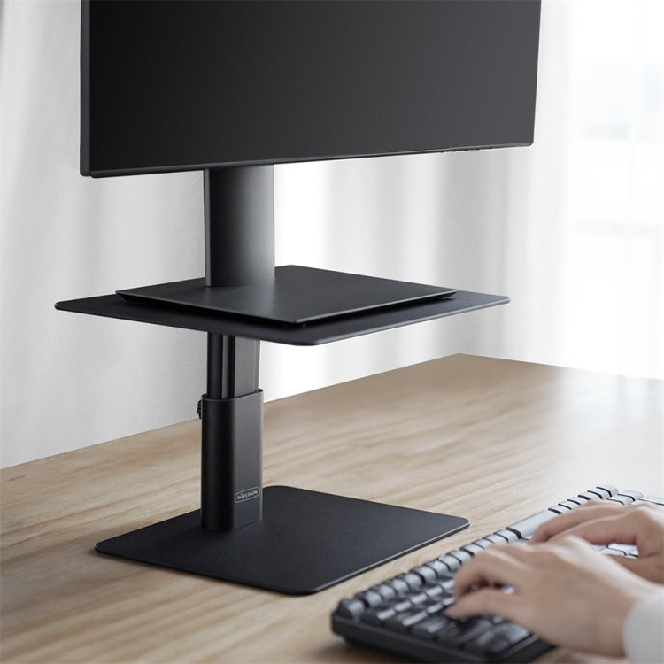 Nillkin N6 Adjustable Metal Monitor Stand Riser - Ergonomic Computer Screen Desk Organizer for Home & Office Workspace - Perfect for Laptops, Monitors, and All-in-One PCs