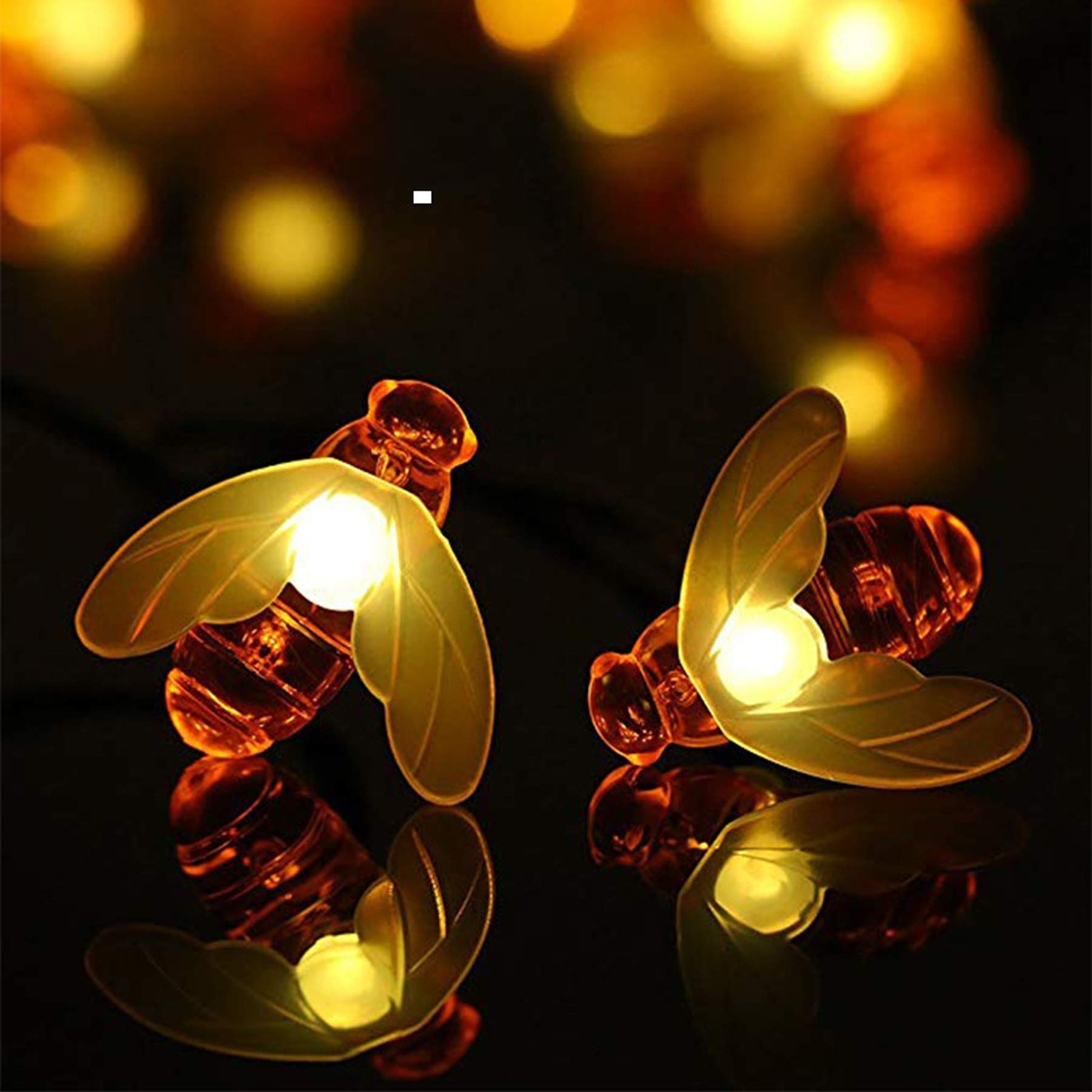 SNOMYRS 21 Ft Solar String Lights Outdoor - 30 LED Bumble Bee Lights with 8 Lighting Modes, Waterproof Solar-Powered Fairy Lights for Garden, Yard, Lawn, Patio, Party & Outdoor Decor (Warm White) | Perfect for Summer Nights, Weddings, and Backyard Gatherings