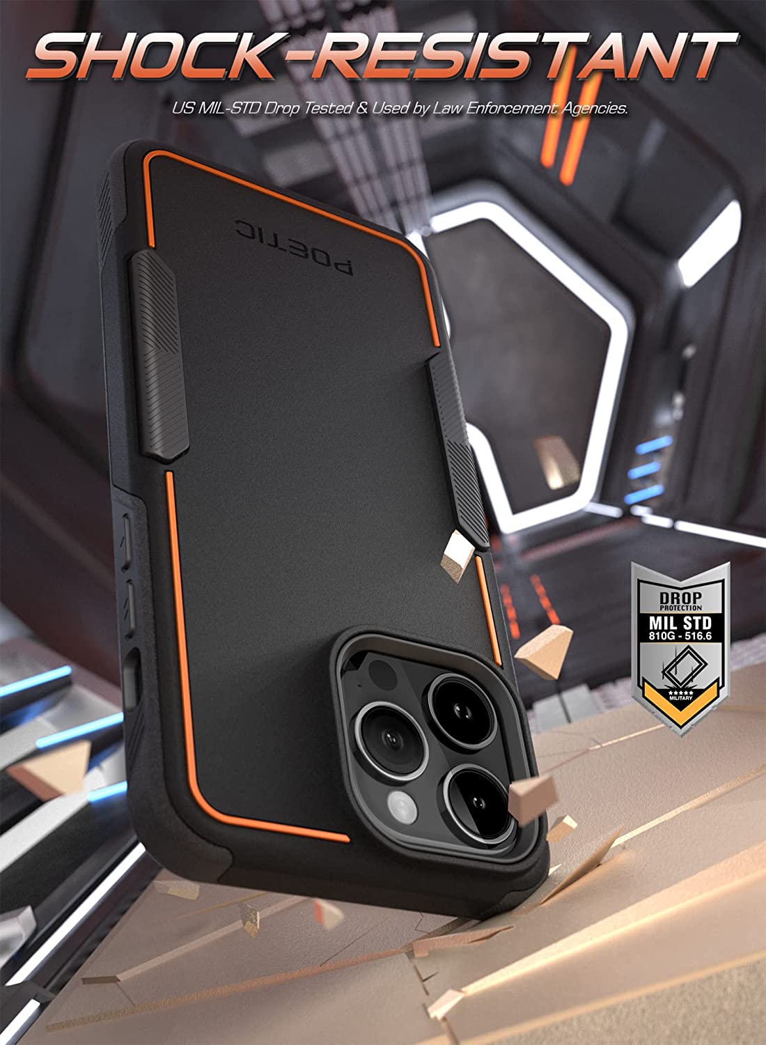Premium Shockproof iPhone 14 Pro Max Case - Heavy Duty Drop Protection Cover in Black | Perfect for Outdoor Adventures & Daily Protection