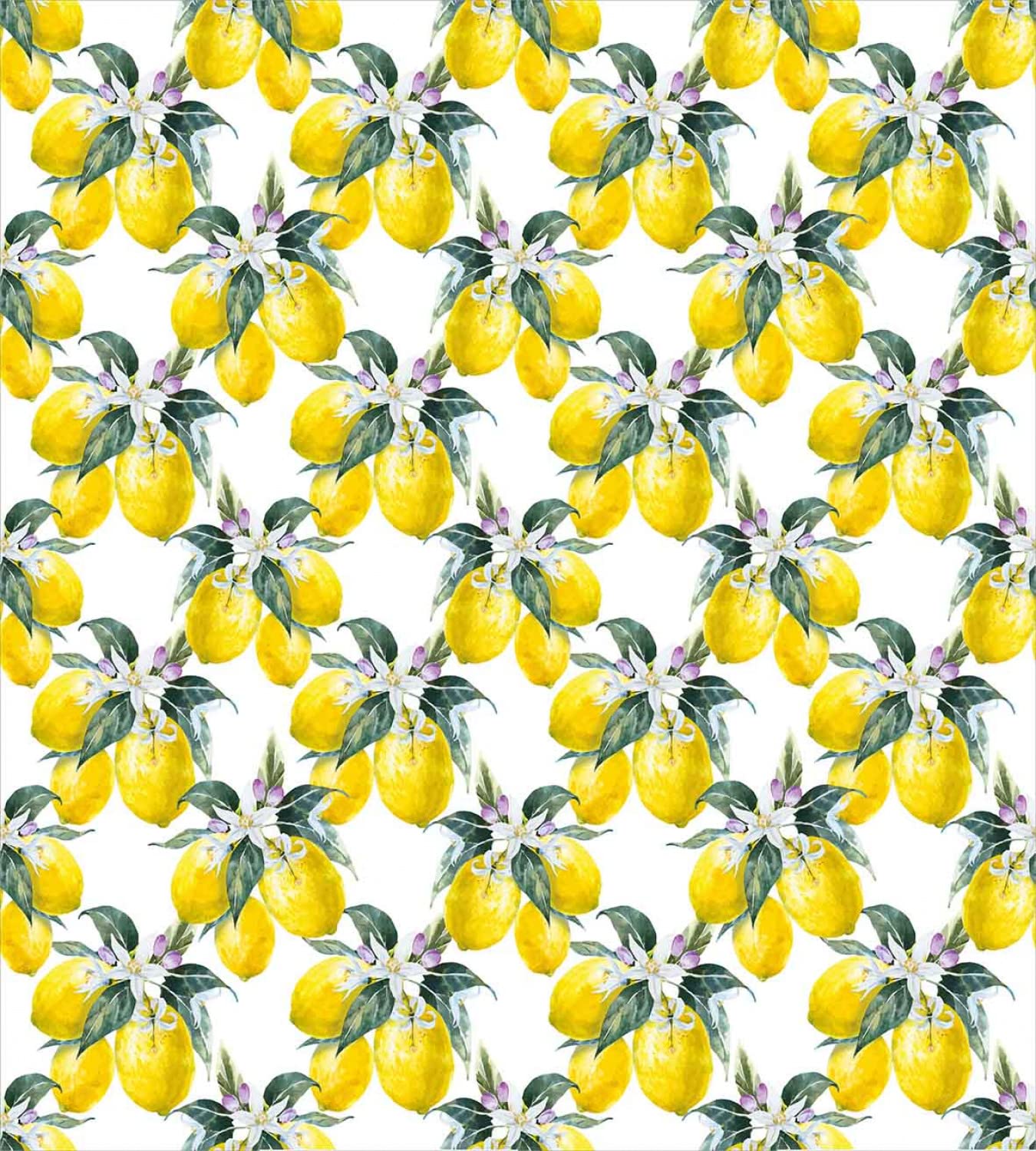 Ambesonne Bohemian Duvet Cover Set - 2 Pack Twin Size, Reseda Green & Yellow with Lemon Flower Print, Earthy Summer Boho Bedding (2 Duvet Covers + 2 Pillowcases) | Perfect for Guest Rooms, Dorm Decor & Seasonal Bedroom Refresh