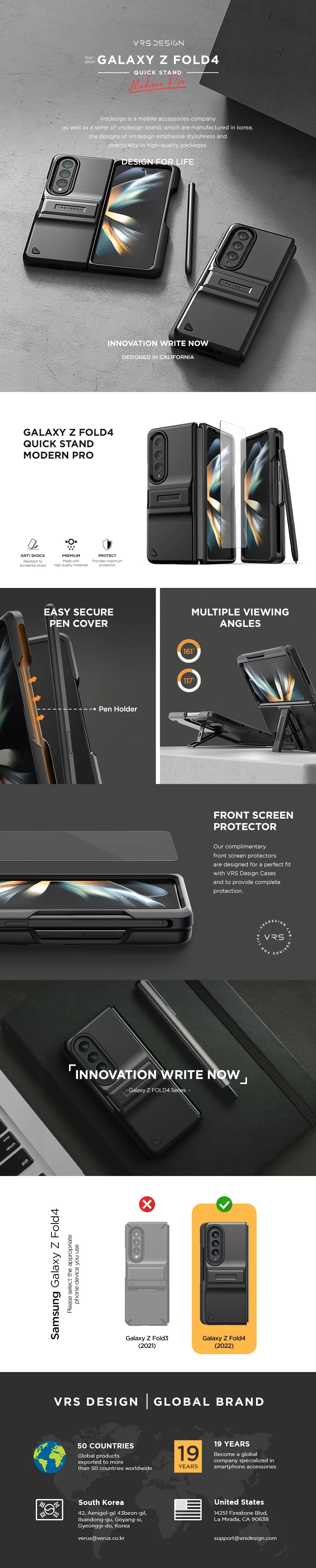 Samsung Galaxy Z Fold 4 Case with Stand - Premium Protective Cover for Foldable Phone | Perfect for Work, Travel & Everyday Use