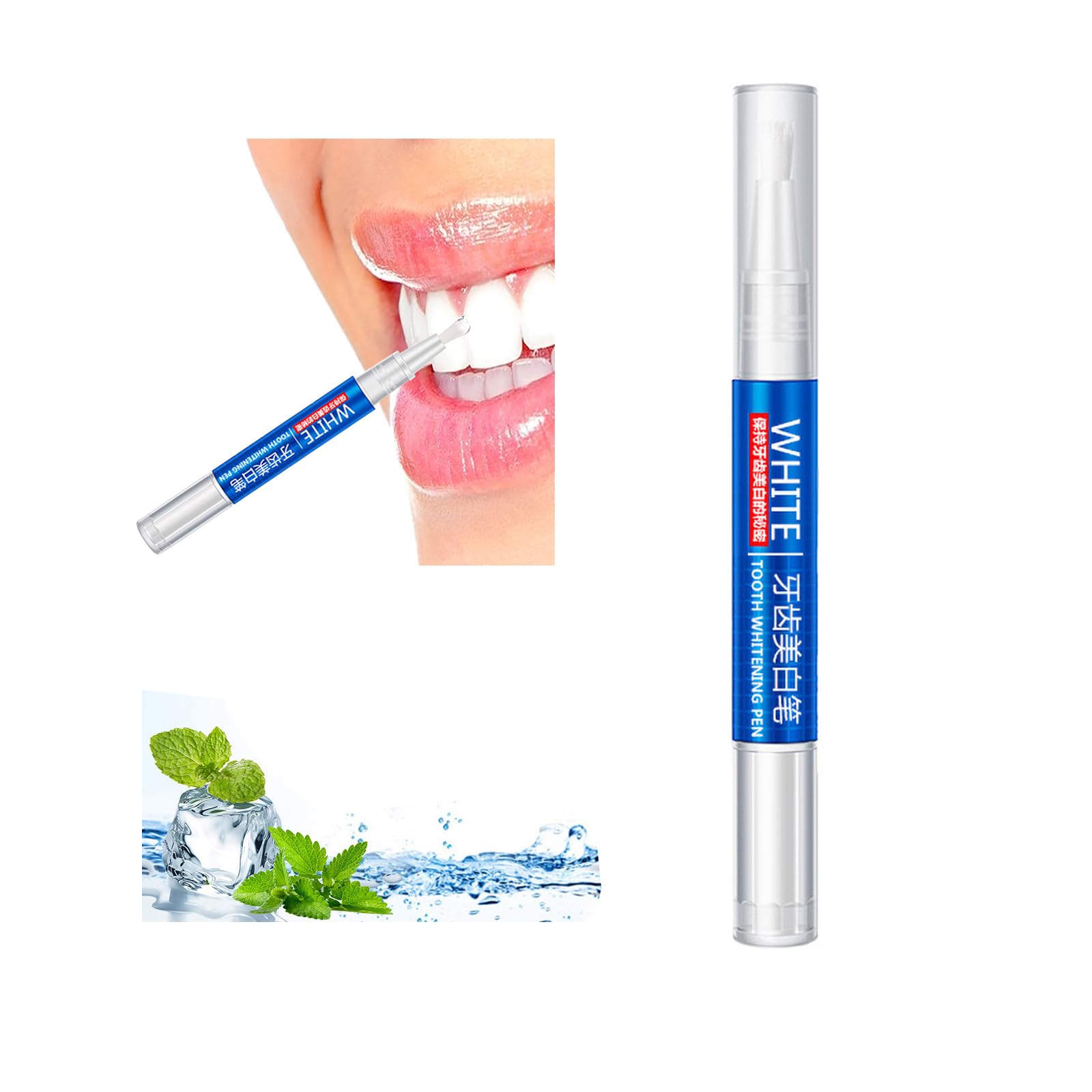 Teeth Whitening Pen with Gel - Stain Remover & Intensive Cleaning for Brighter Smile - Mint Flavor (1 Pack) - Perfect for Travel, Home Use & Quick Touch-Ups