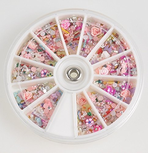 1200Pcs Mixed Flowers Bowknot Flatback Rhinestones - Artificial Gems Nail Art Tips, Slice Crystals & Pearl Beads for Manicure, Phone DIY Crafts | Perfect for Nail Art, Jewelry Making, and Home Decor Projects