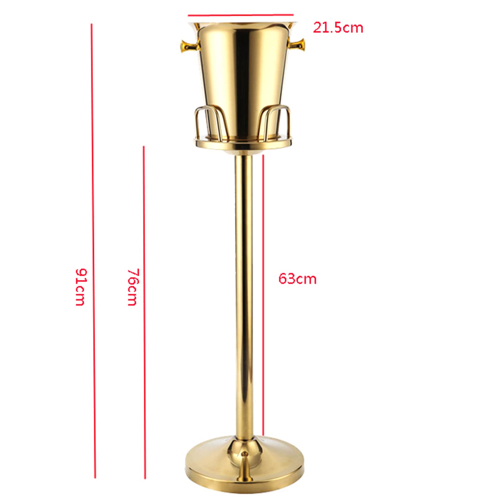 Premium Titanium Gold Ice Bucket with Stand - Stainless Steel Drink Cooler & Beverage Tub for Cocktails, Beer, Wine - Perfect for Bars, KTV, Clubs, Parties, Weddings & Home Entertaining (US Stock)