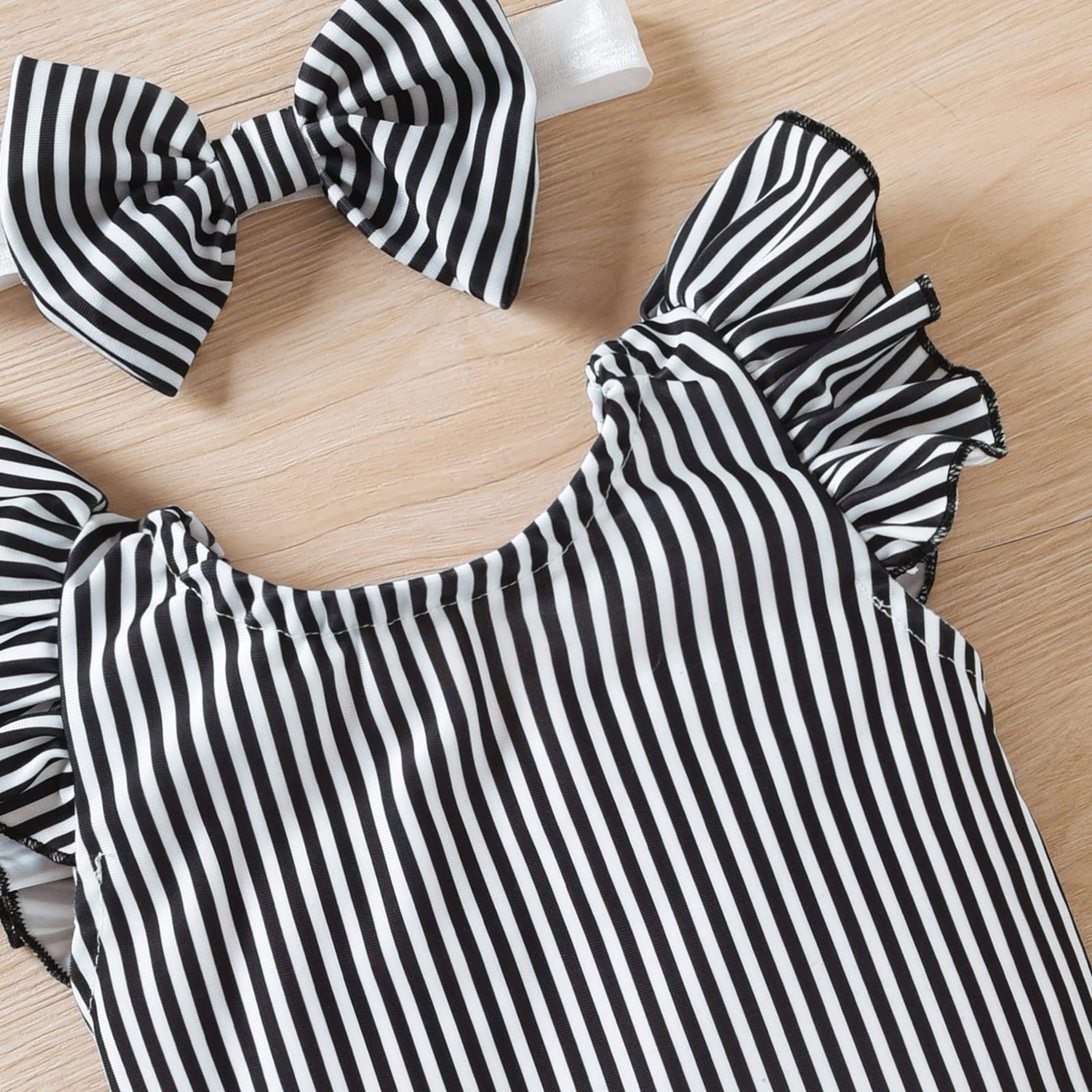 Print Summer Ruched Swimsuit for Toddler Girls 04Y | Striped Kids Swimwear | Fashionable Baby Girls Swim Suit for Beach, Pool & Vacation