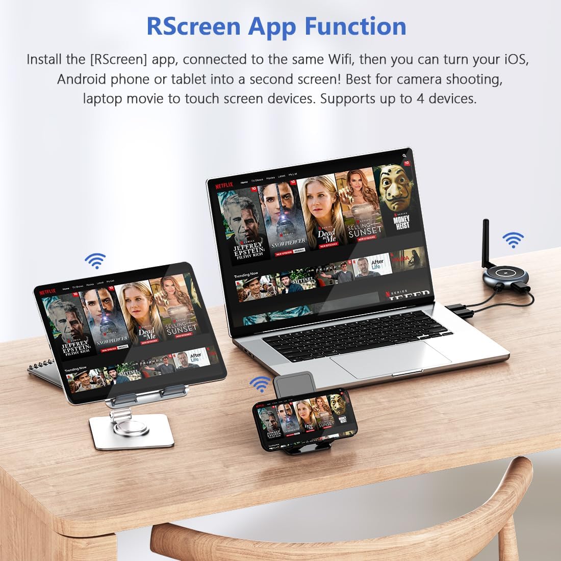 TIMBOOTECH Wireless HDMI Receiver - 4K Streaming for PC, Laptop, Camera to TV, Monitor, Projector | Multi-Screen Setup for Home Theater, Office Presentations & Gaming