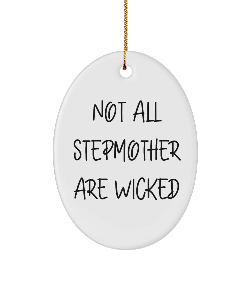Unique Stepmother Gift - Thoughtful Christmas Oval Ornament for Stepmom | Perfect for Holiday Decor & Family Celebrations