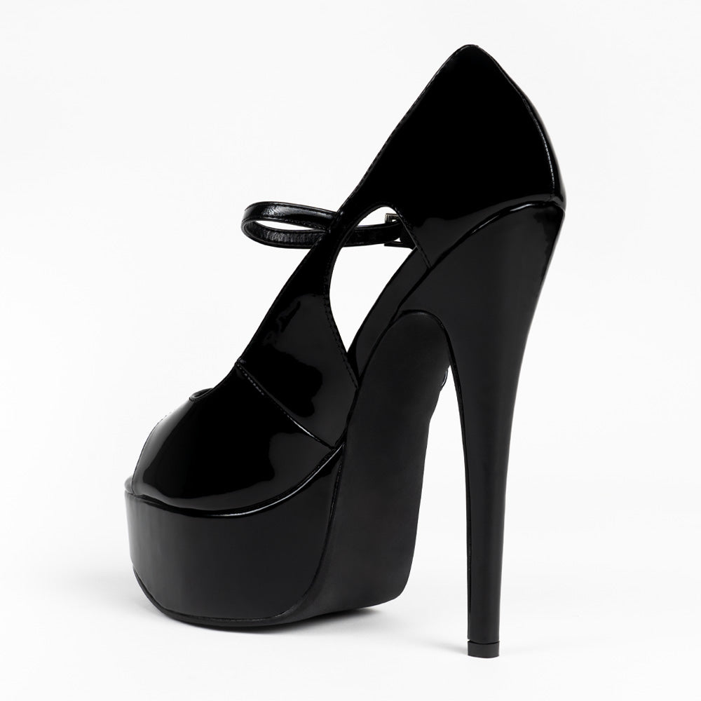 Ellie Shoes Halley 6.5 Inch Stiletto Heels - Open Toe Platform Pumps with Cutout Design for Women | Perfect for Parties, Weddings & Night Out