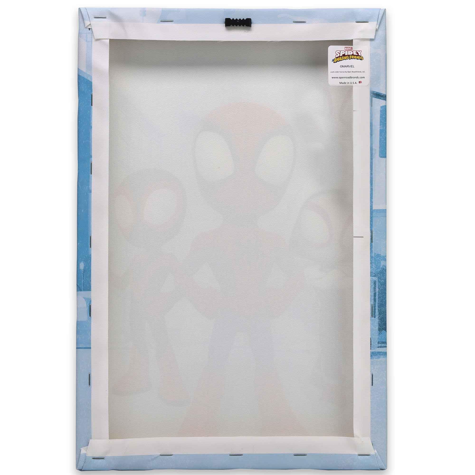 Marvel Spidey and His Amazing Friends Rooftop City Scene Gallery Wrapped Canvas Wall Art - Superhero Home Decor for Kids' Room, Playroom & Nursery
