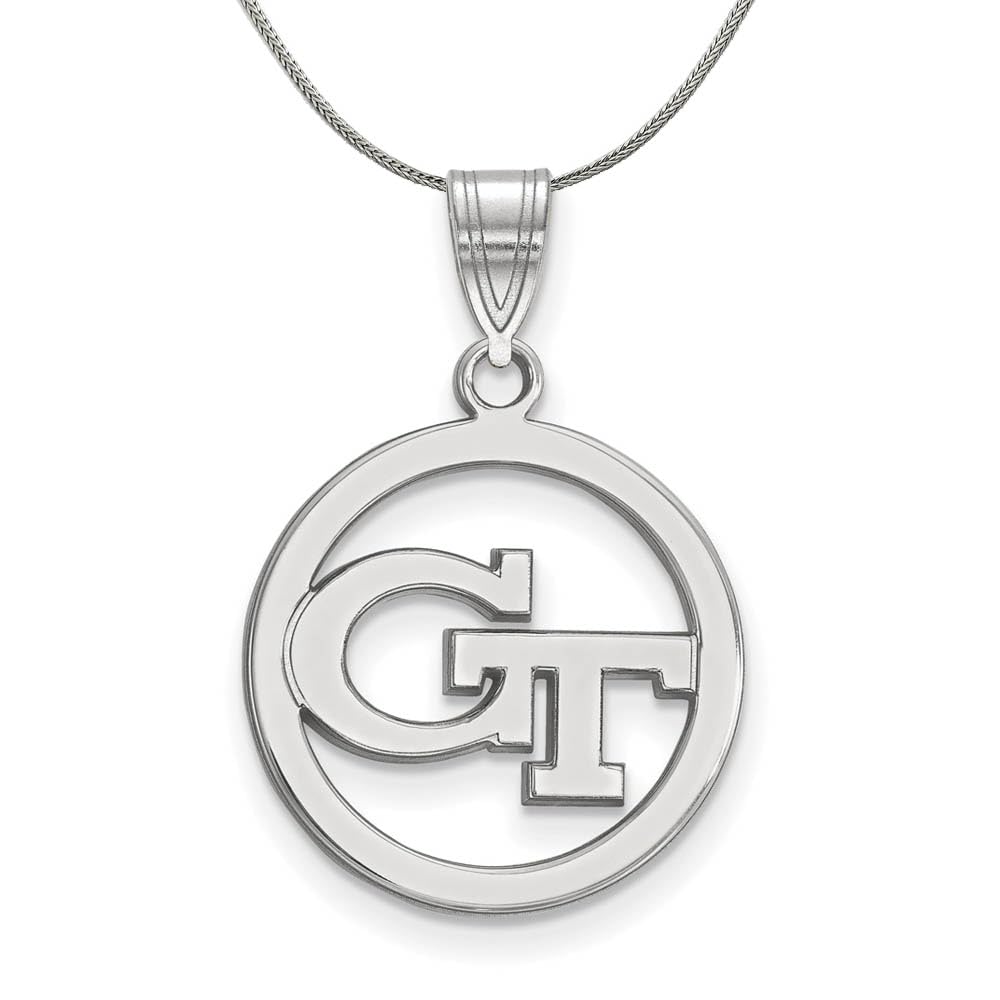 Elegant Black Bow Sterling Silver Small Circle Pendant Necklace - Perfect for Women's Fashion, Gift Giving & Special Occasions