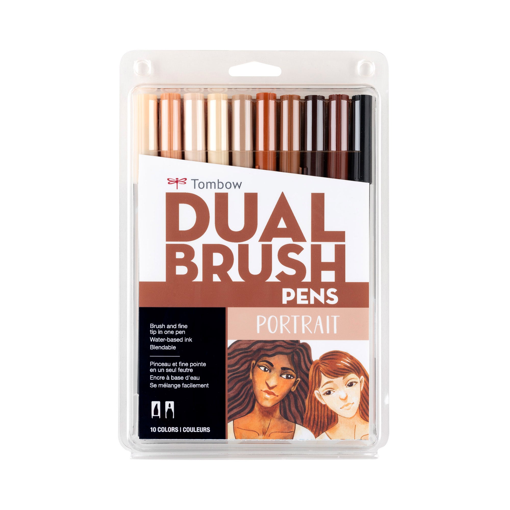 10 Pack Dual Brush Pens for Calligraphy, Drawing & Hand Lettering - Fine & Broad Tip Markers for Artists, Beginners & Professionals - Perfect for Sketching, Bullet Journaling & DIY Crafts