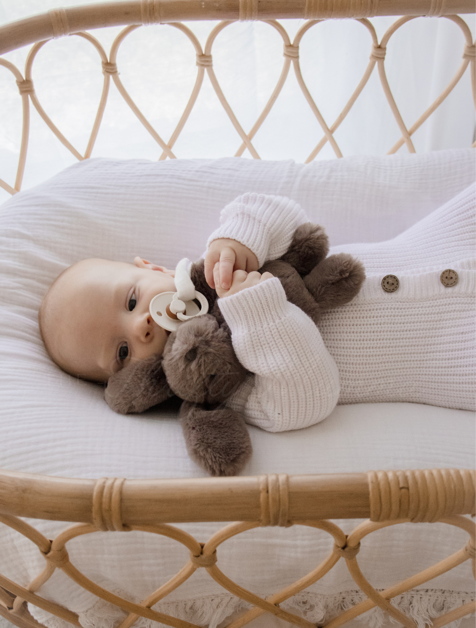 Soft Bunny Plush Toy & Pacifier Holder - Cute Stuffed Animal for Babies & Toddlers - Perfect for Nursery Decor, Baby Shower Gifts, and Soothing Teething Infants