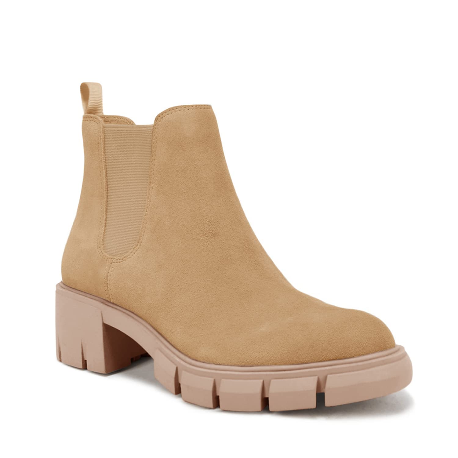 Stylish Women's Chelsea Boots - Fashion Platform Chunky Block Heels Slip On Combat Ankle Booties | Perfect for Casual Outfits, Work & Winter Fashion
