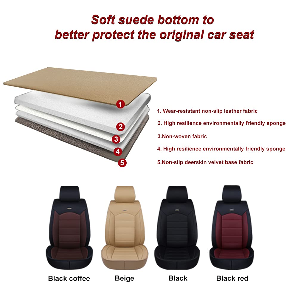 Premium PU Leather Front & Rear Seat Covers with Headrest & Backrest Cushions for Toyota FJ Cruiser 2006-2017 - Breathable, Durable Beige Car Seat Protectors for Off-Road Adventures & Daily Commutes