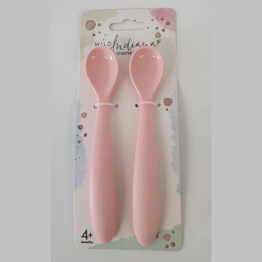 Wild Indiana Baby Starter Spoons Set - BPA-Free Soft-Tip Infant Feeding Utensils for First Foods - Perfect for Baby-Led Weaning & Puree Feeding at Home or On-the-Go