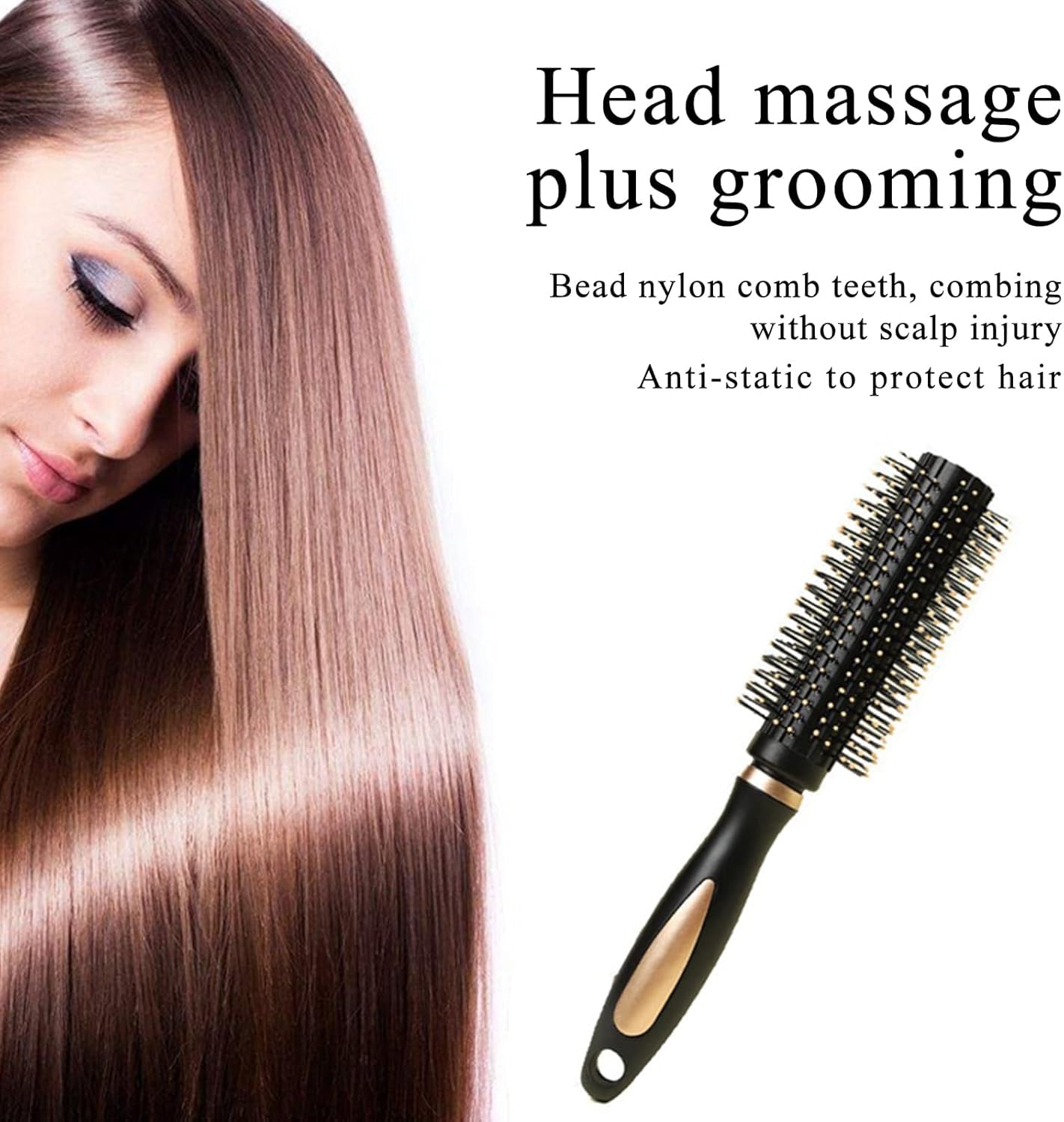 Professional Hair Roller Brush for Blow Drying - Volumizing & Smoothing Styling Tool for Women | Creates Perfect Curls & Waves at Home | Includes Free Tail Comb | Ideal for Daily Styling, Salon-Like Results & Quick Hair Prep