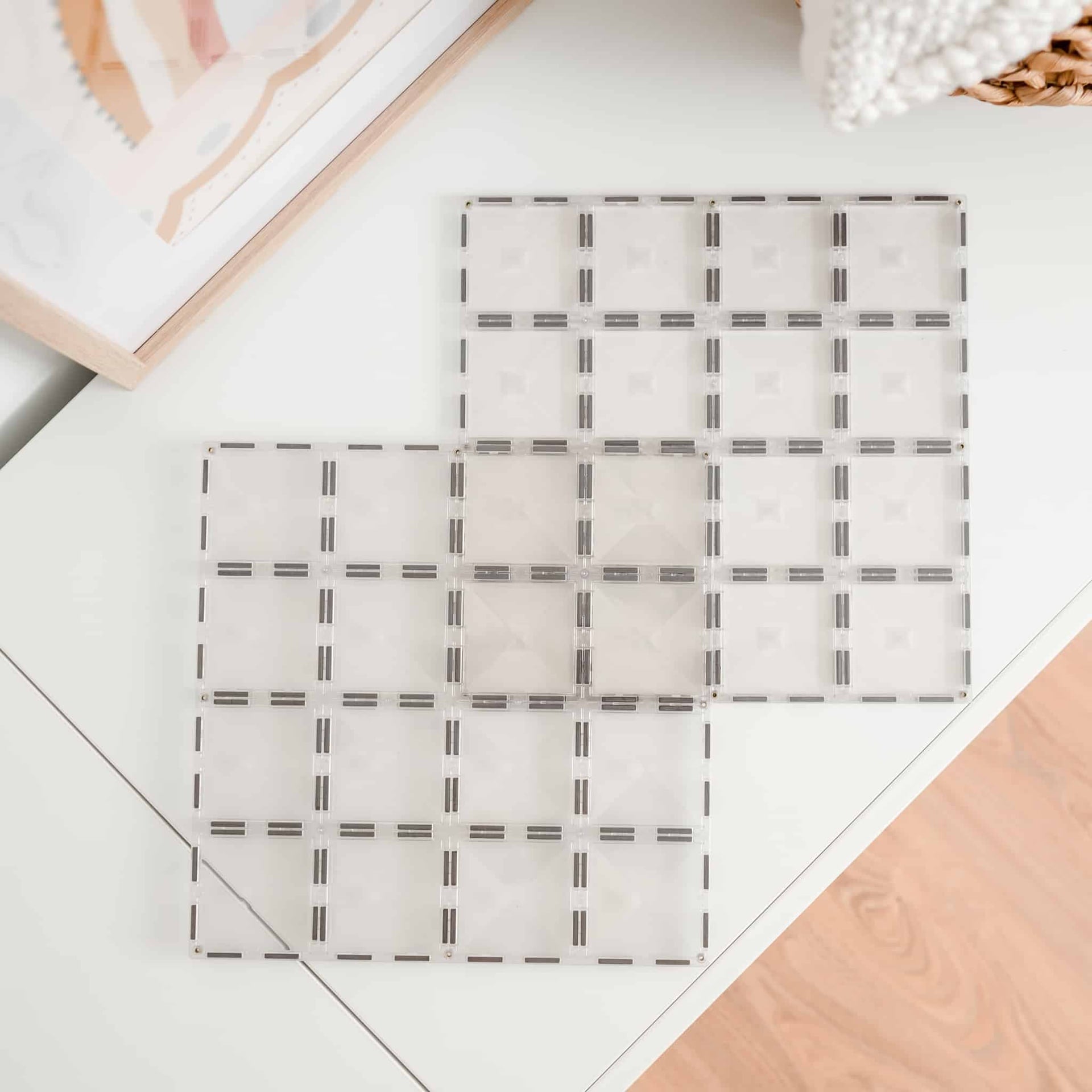 Connetix Magnetic Tiles Clear Base Plate - 2 Pack Set for STEM Learning, Creative Play & Kids Educational Toys - Perfect for Building Structures, Classroom Activities & Family Fun