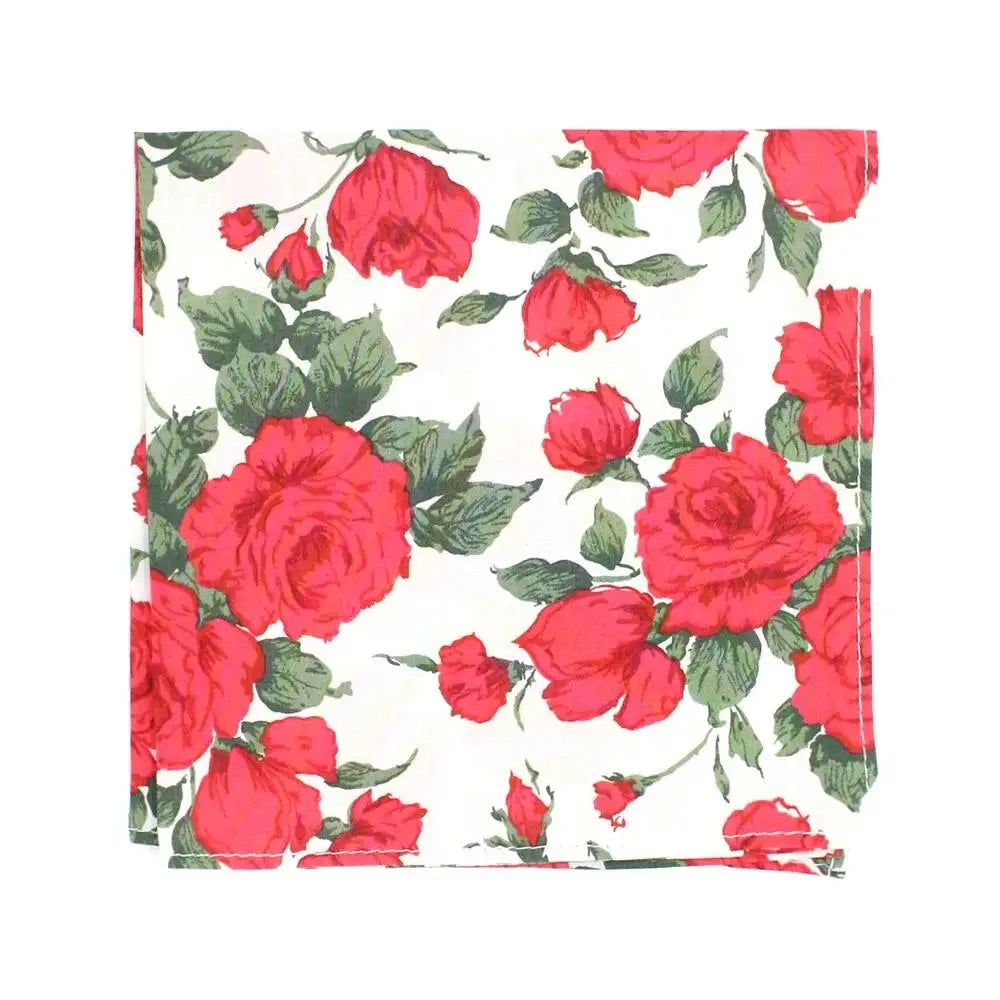 L.A. Smith Carline Rose Hank - Premium Liberty Fabric Handmade Hankie - Perfect for Weddings, Vintage Fashion & Gift Giving