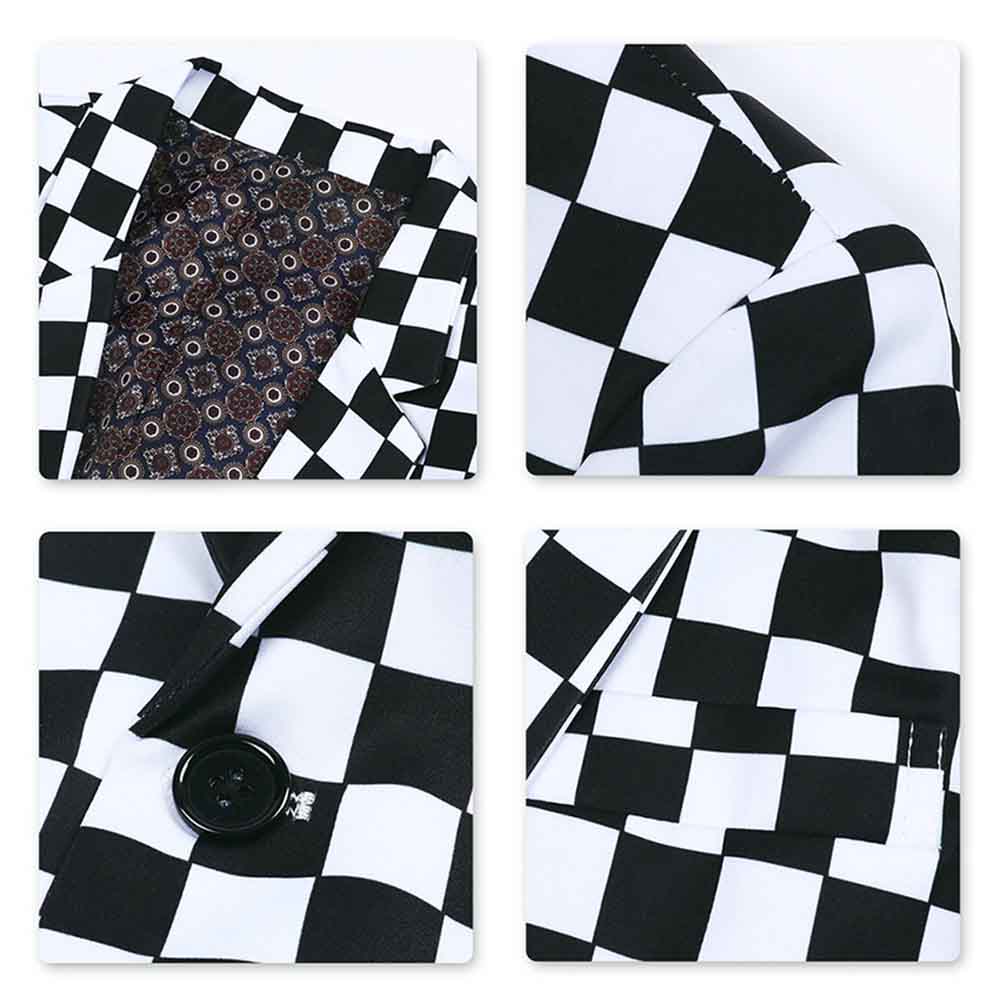 Checkerboard Print Blazer for Women - Slim Fit Plaid Jacket for Office, Business & Formal Occasions | Stylish Workwear & Professional Outfits