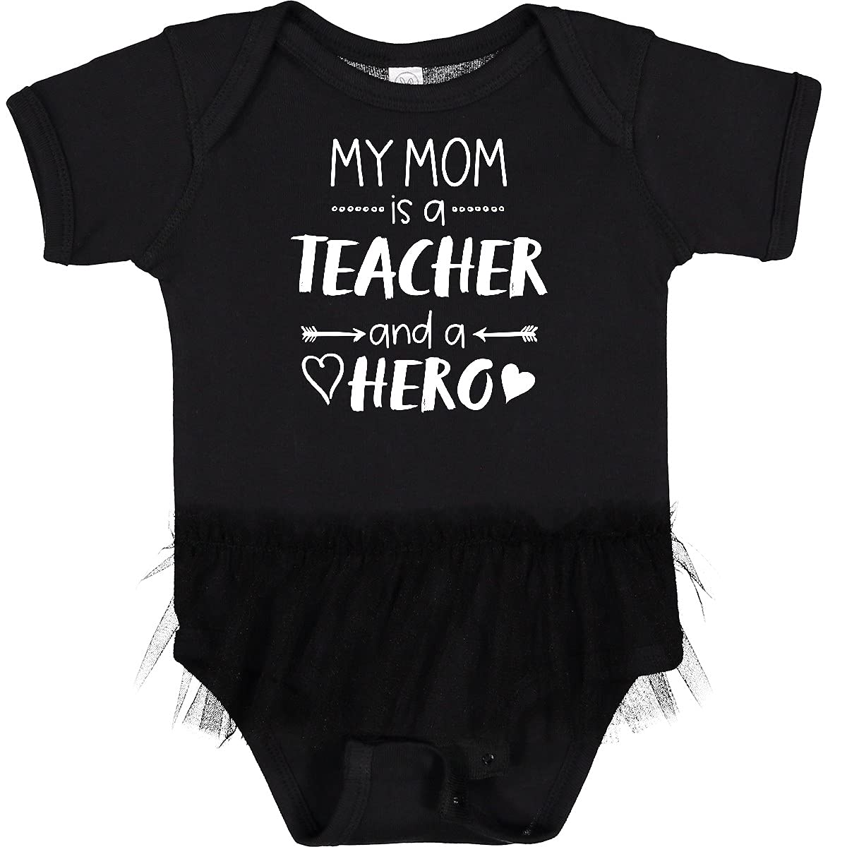 Inktastic My Mom is a Teacher and a Hero Infant Tutu Bodysuit - Cute Baby Onesie for Teacher Appreciation, Mother's Day & School Celebrations - Perfect Gift for Proud Teacher Moms