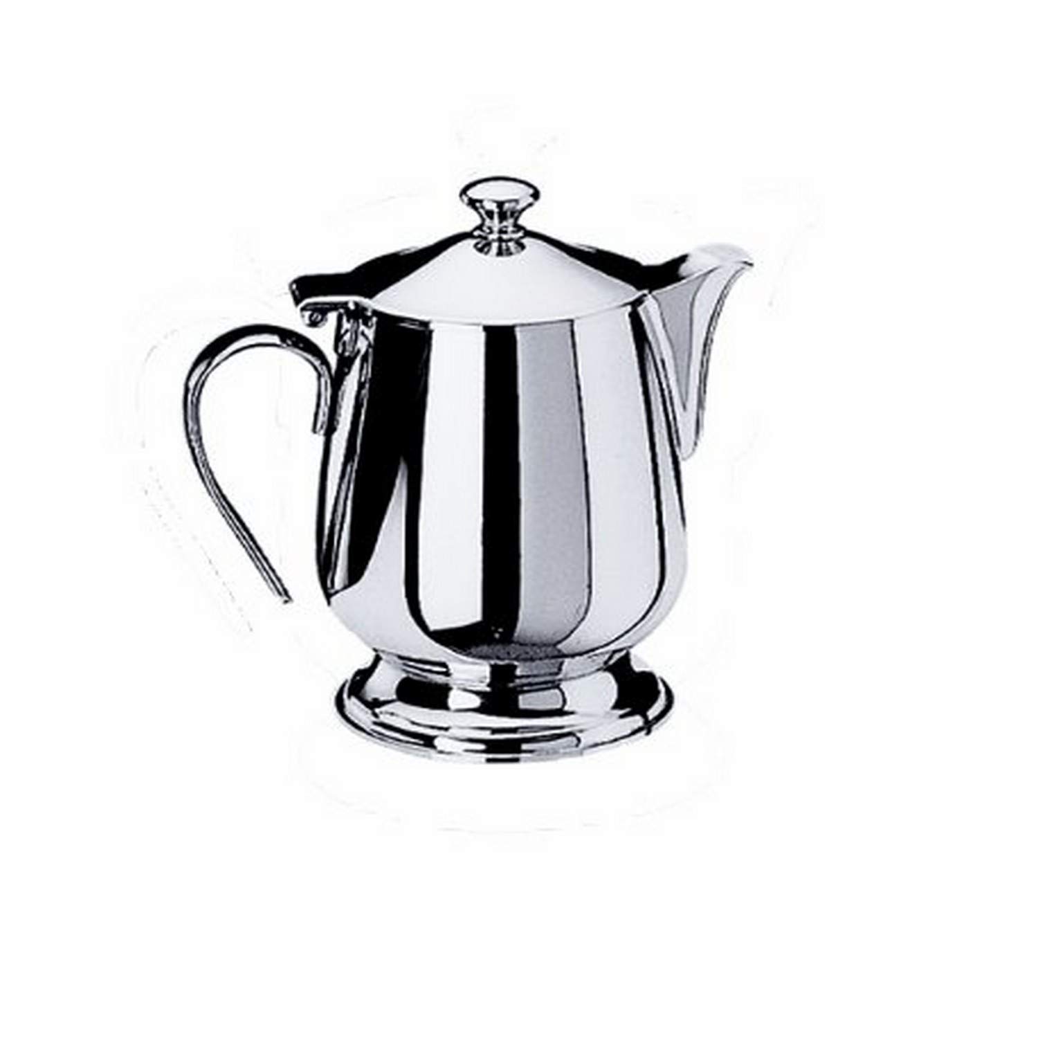 MEPRA Bombata 20062108 85 CL Silver Coffee Pot with Base - Stainless Steel Serveware for Espresso & Cappuccino | Dishwasher Safe Stovetop Coffee Maker for Home, Restaurant & Cafe Use