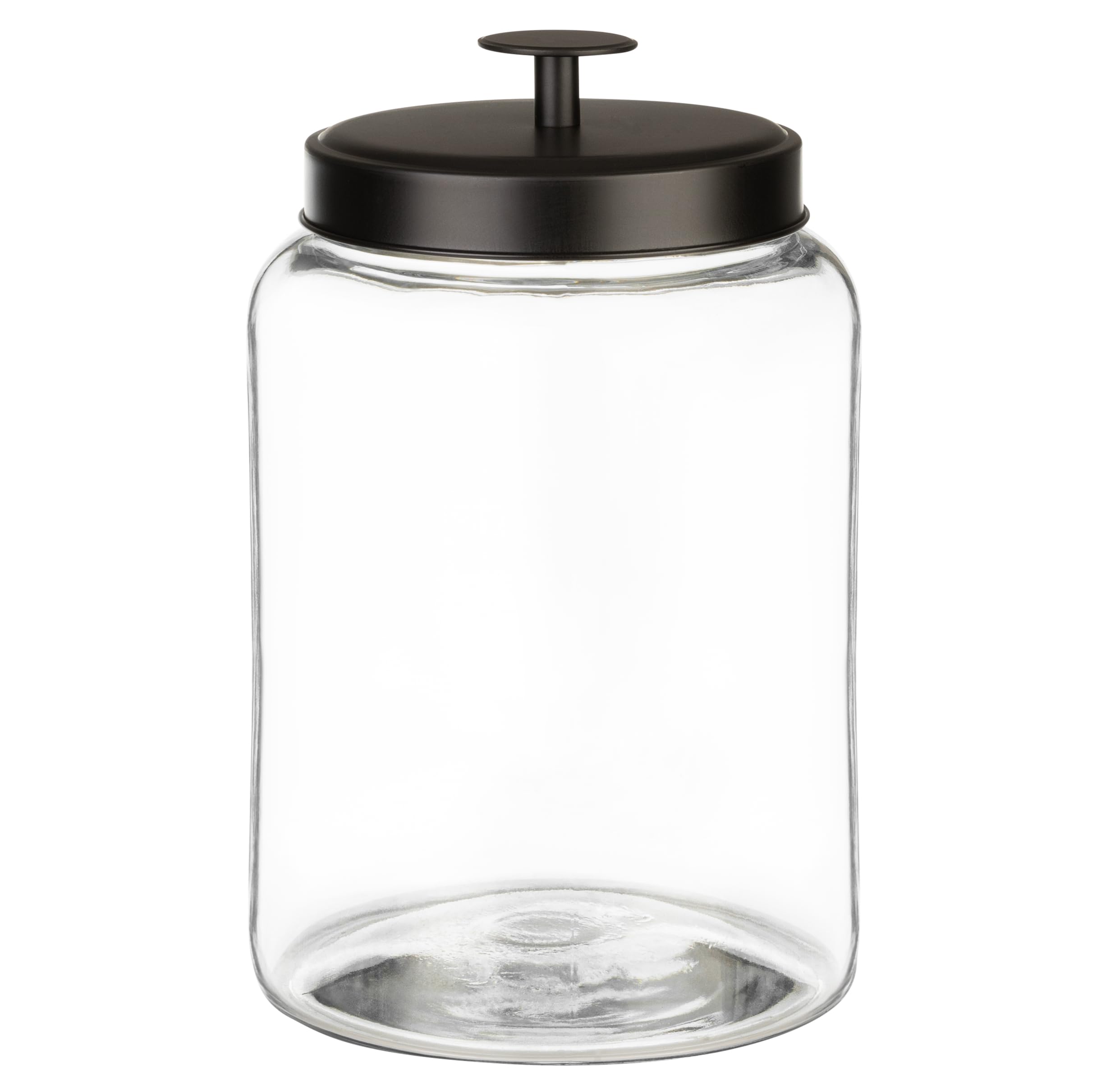 1 Gallon Glass Cookie Jar with Matte Black Metal Lid - Airtight Food Storage Container for Cookies, Candy, Dried Fruits & Nuts - Perfect for Kitchen, Pantry or Laundry Room Organization - Pack of 1 - Great for Home Baking & Bulk Food Storage