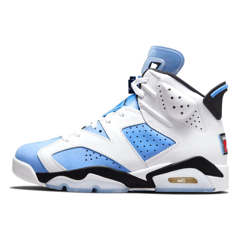 Air Jordan 6 Retro UNC University Blue White College Navy Black Men's Basketball Shoes - Perfect for Streetwear, Sneaker Collection & Basketball Games