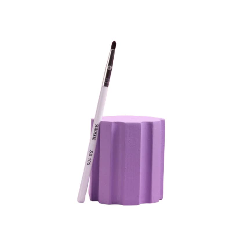SUROSKIE SS105 Professional Pencil Brush Set - Eyeshadow, Foundation, Mascara Blending Makeup Brushes | Cruelty-Free Vegan White Silver Makeup Tools | Perfect for Eye Makeup, Contouring & Professional Makeup Artists