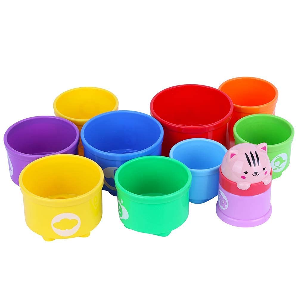 GOODWAY 11-Piece Nesting & Stacking Cups Set - Early Learning Educational Toys for Babies 6-12 Months & Toddlers 1-3 Years - Bath, Beach, Garden & Outdoor Play - Perfect for Sensory Development & Motor Skills (Boy & Girl)