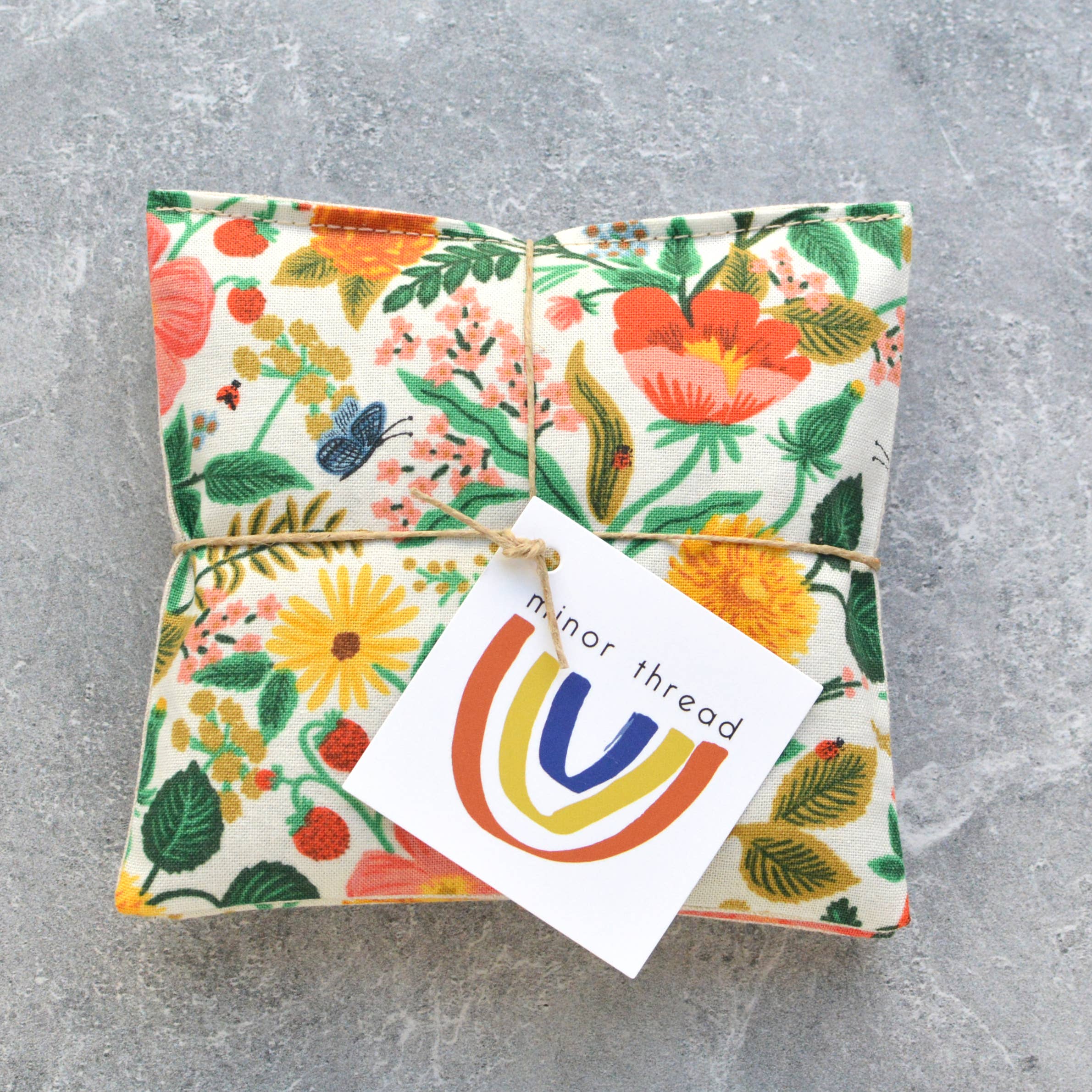 Minor Thread Lavender Sachet Bundle - Poppy Fields in Cream Botanical Flora Scented Drawer Liners | Home Fragrance for Closets, Dressers & Gift Giving