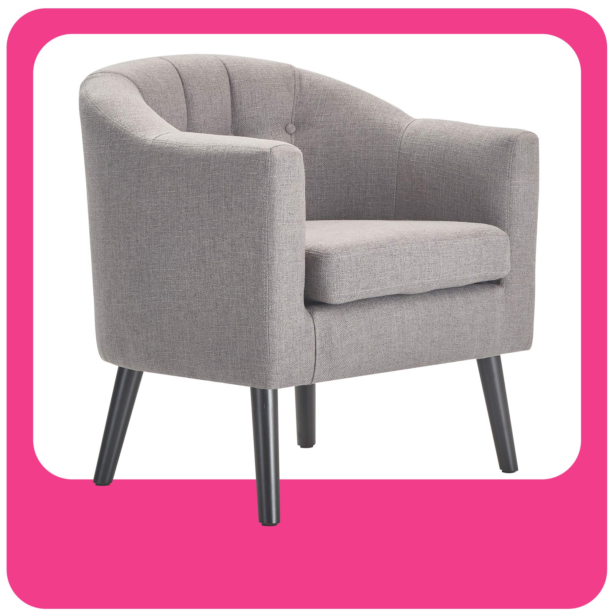 Adore Decor Ivey Accent Chair - Modern Gray Upholstered Lounge Chair for Living Room, Bedroom & Office - Comfortable Small Space Seating with Stylish Home Decor Design